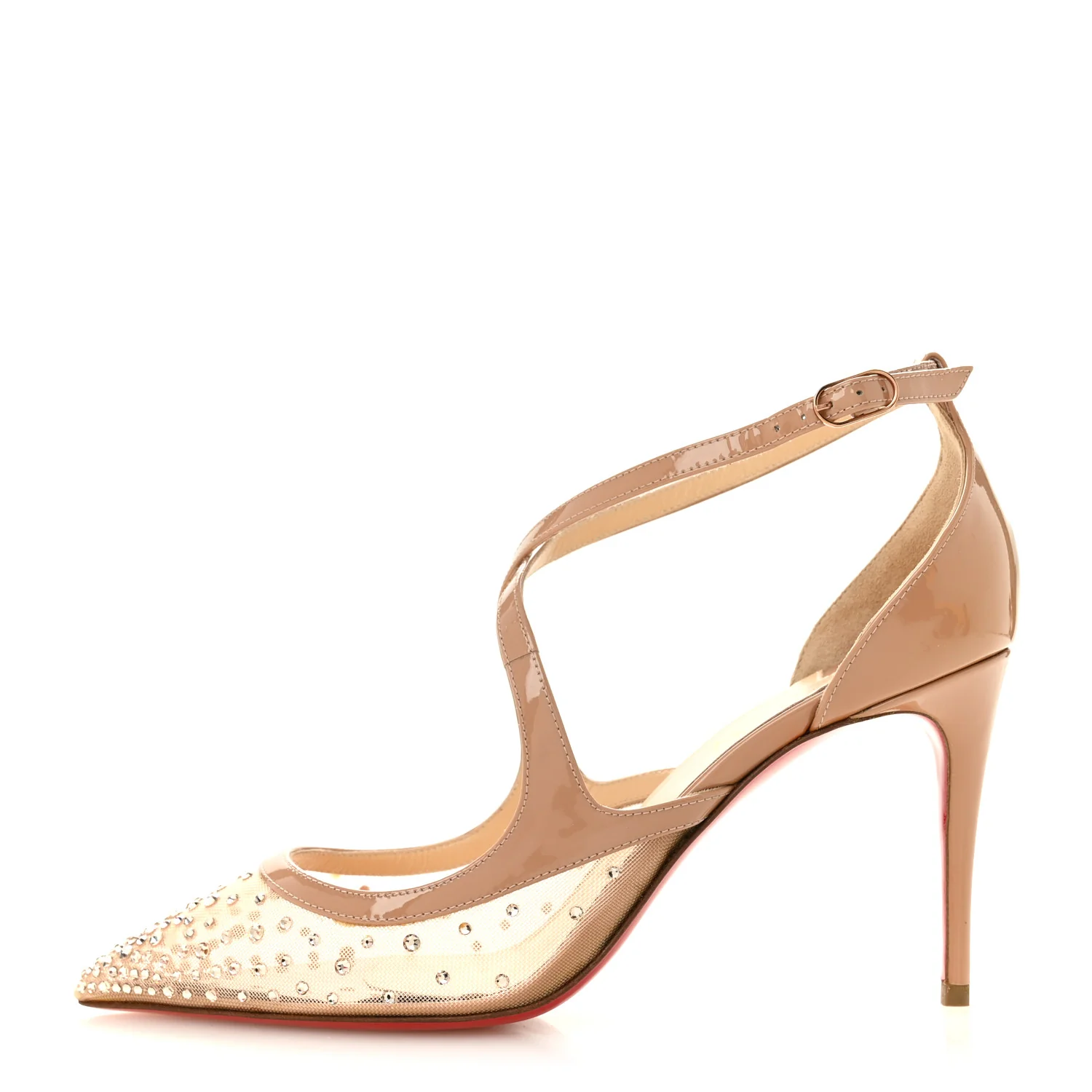 Rete Dentelle Patent Strass Twistissima 85 Pumps 36.5 Light Silk
