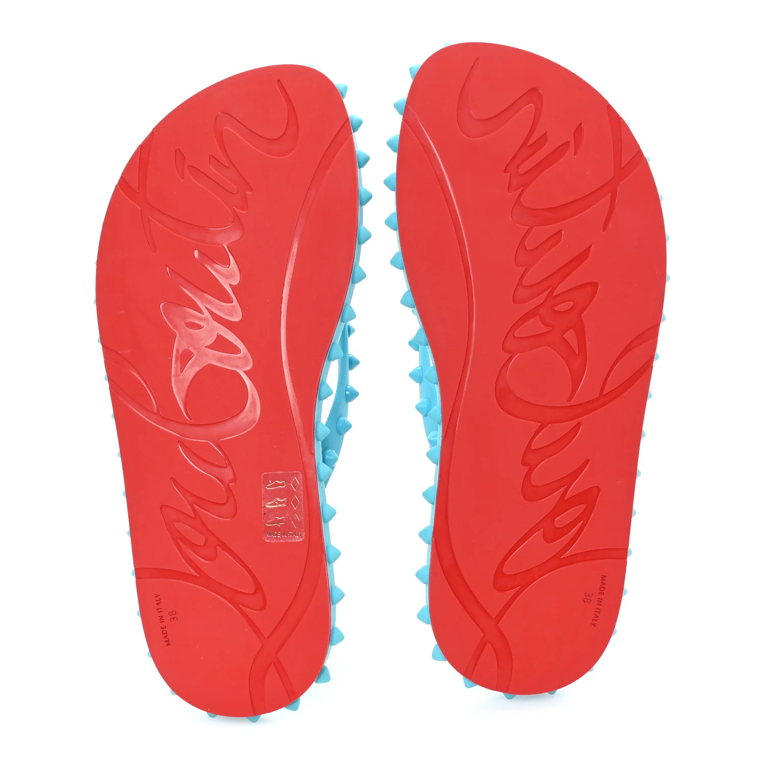 Rubber Spike Loubi Donna Flip Flop 38 Blue - Image 6