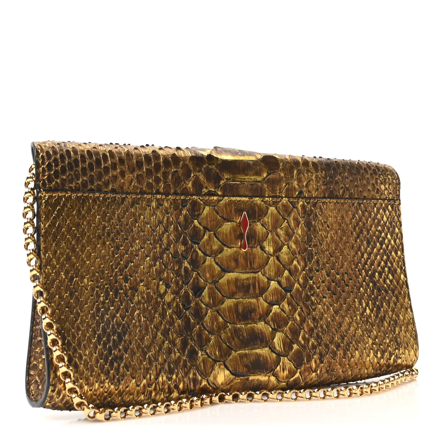 Snakeskin Riviera Clutch Gold - Image 3