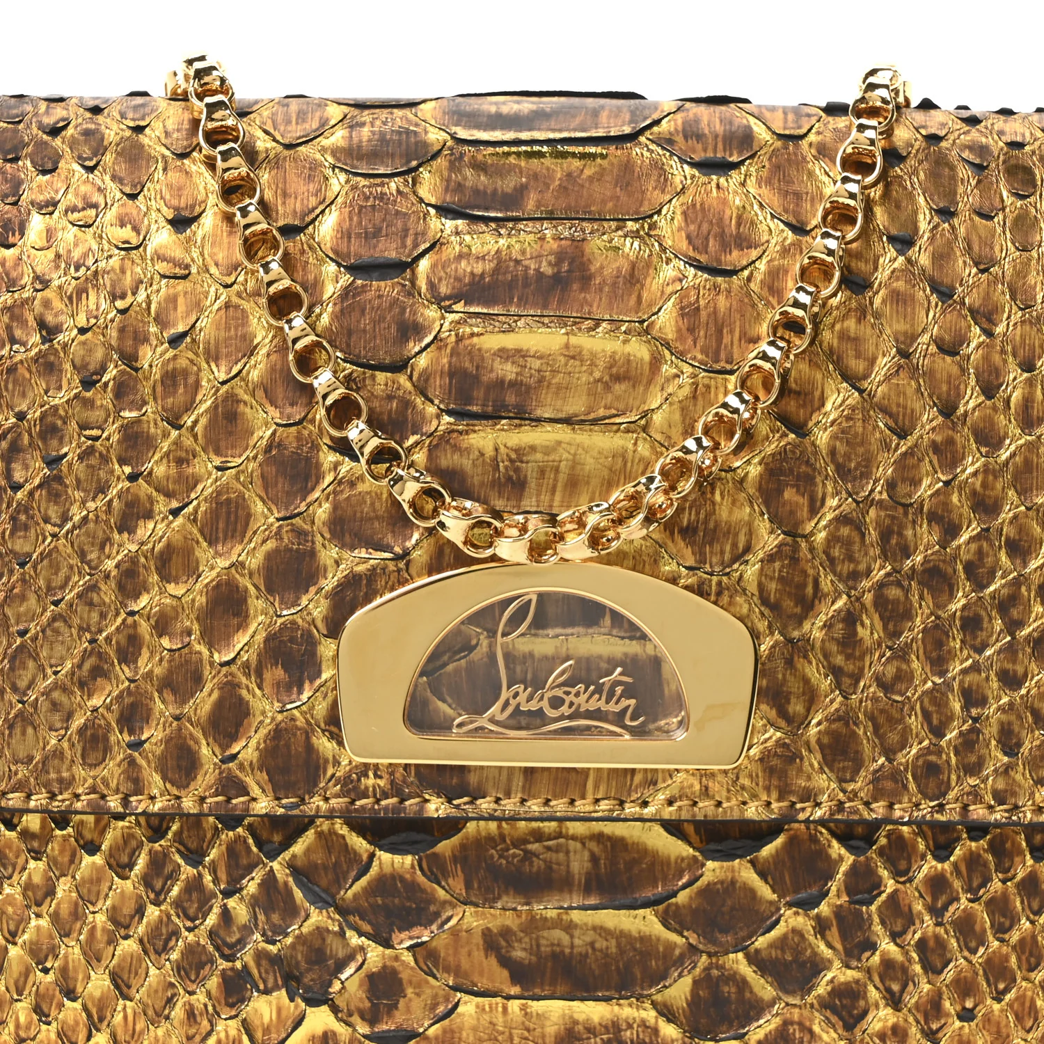 Snakeskin Riviera Clutch Gold - Image 7