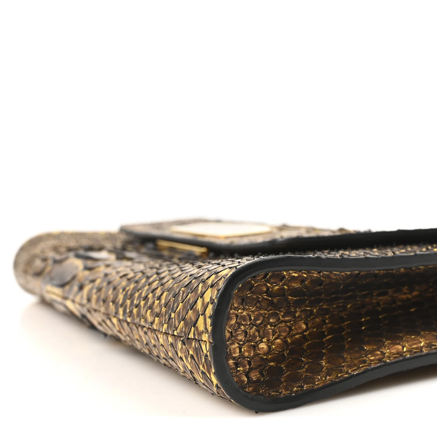 Snakeskin Riviera Clutch Gold - Image 9