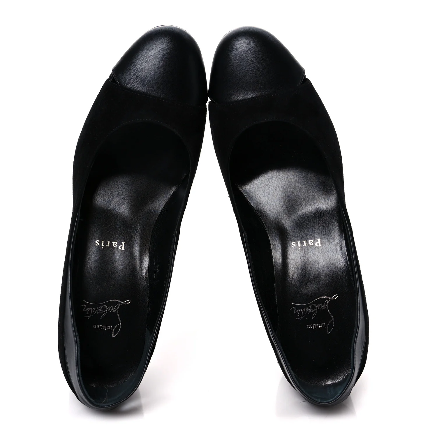 Suede Calfskin Miss Duvette 55mm Cap Toe Pumps 37.5 Black - Image 2