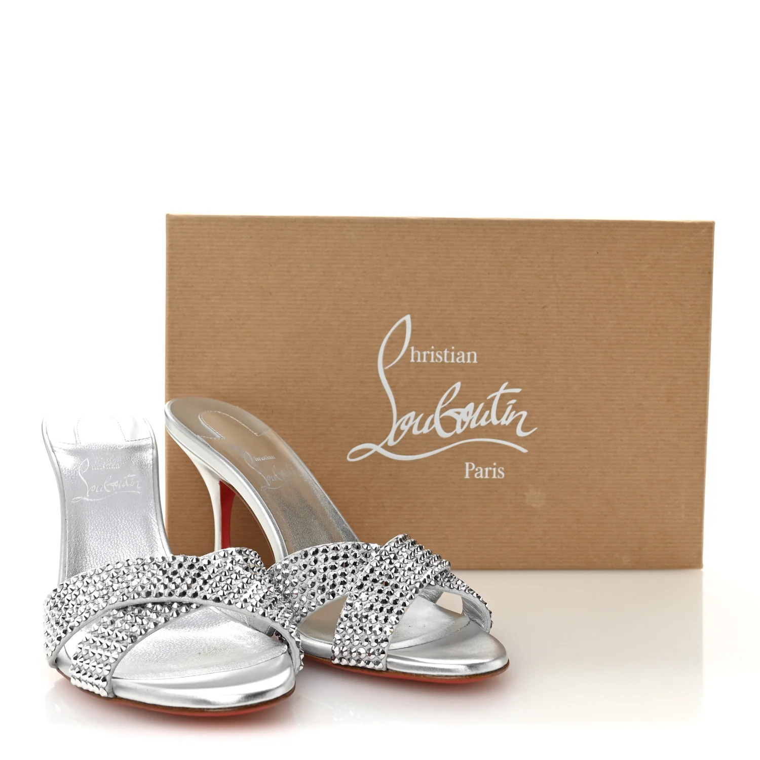 Suede Metallic Kid Lambskin Strass Mariza Is Back 85 Sandals 37.5 Silver - Image 8