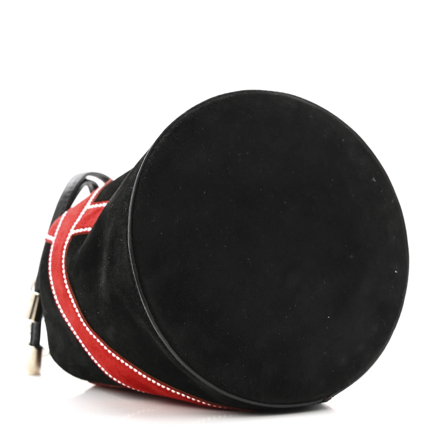 Suede Strass Love Marie Jane Bucket Black Red - Image 4