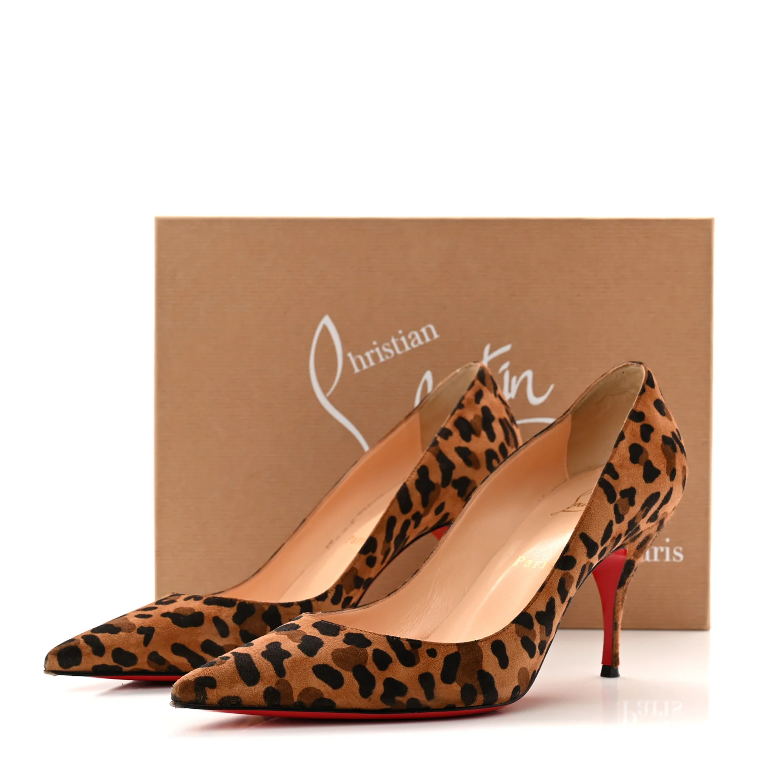 Veau Velours Leopard Clare 80 Pumps 37.5 Caramel - Image 9