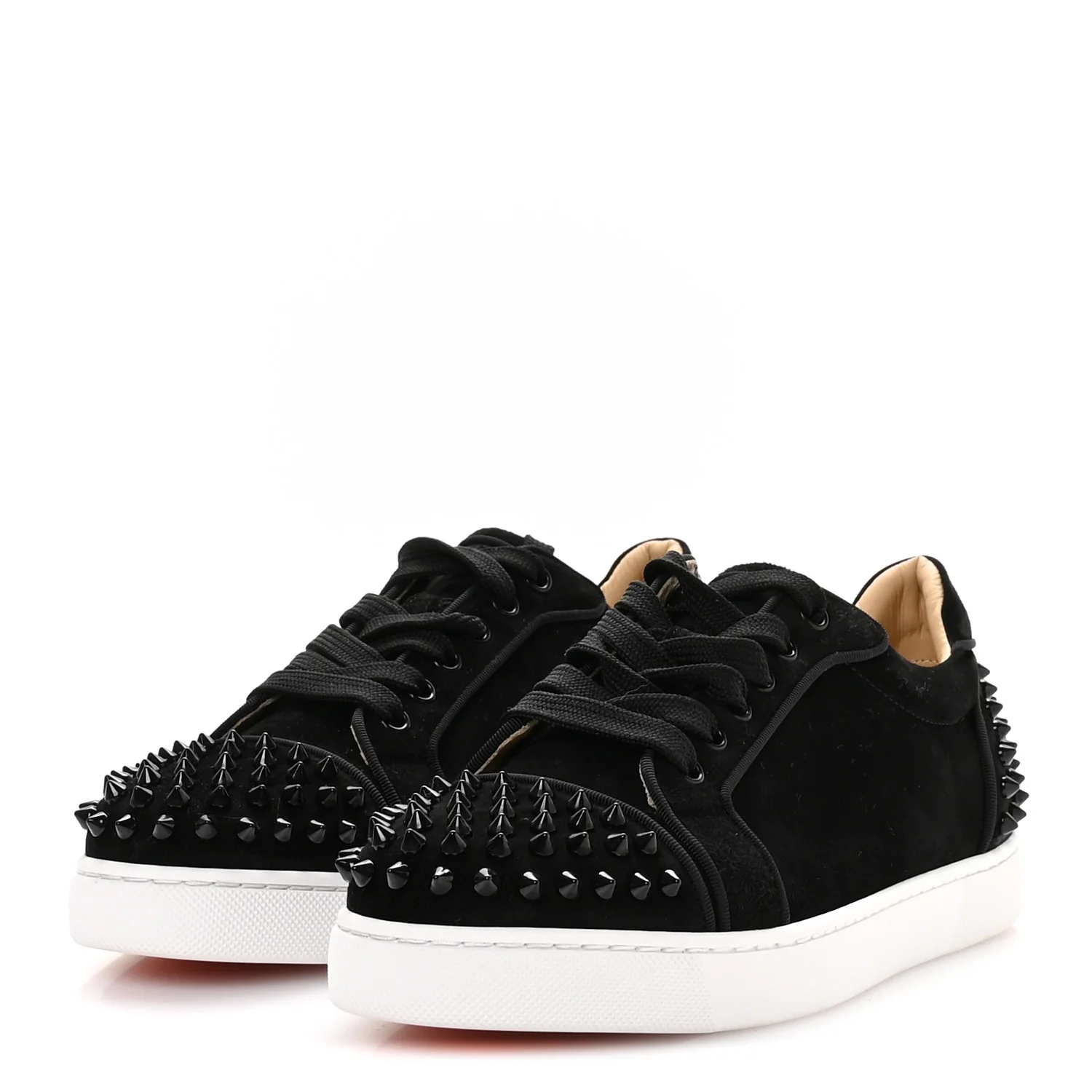 Veau Velours Spikes Womens Vieira Flat Sneakers 38 Black - Image 4