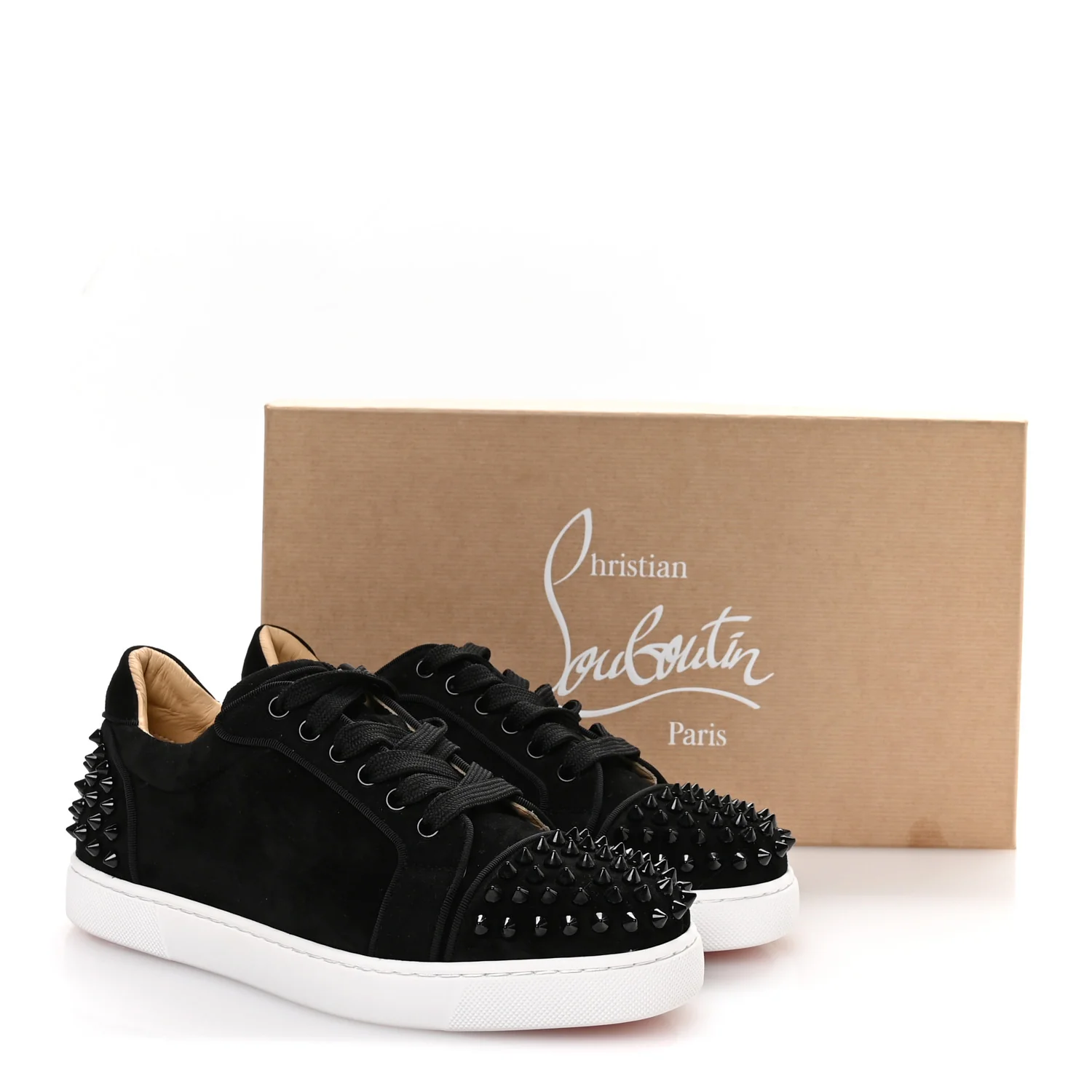 Veau Velours Spikes Womens Vieira Flat Sneakers 38 Black - Image 9