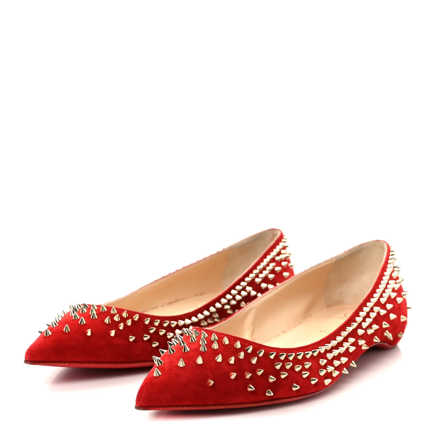 Veau Velours Studded Escarpic Flat 41 Rougissime - Image 4