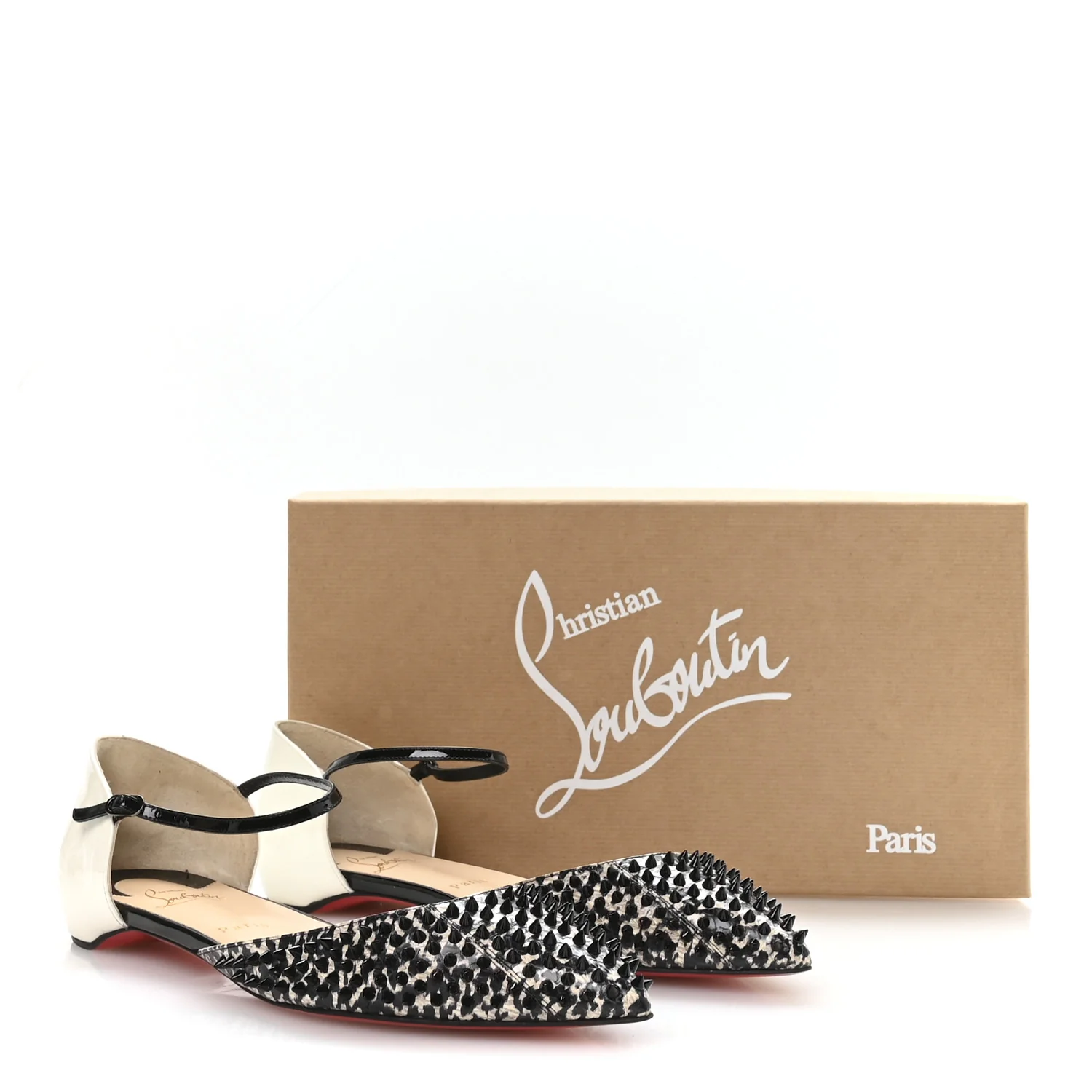 Watersnake Shiny Patent Baila Spike Flats 41.5 Black - Image 15