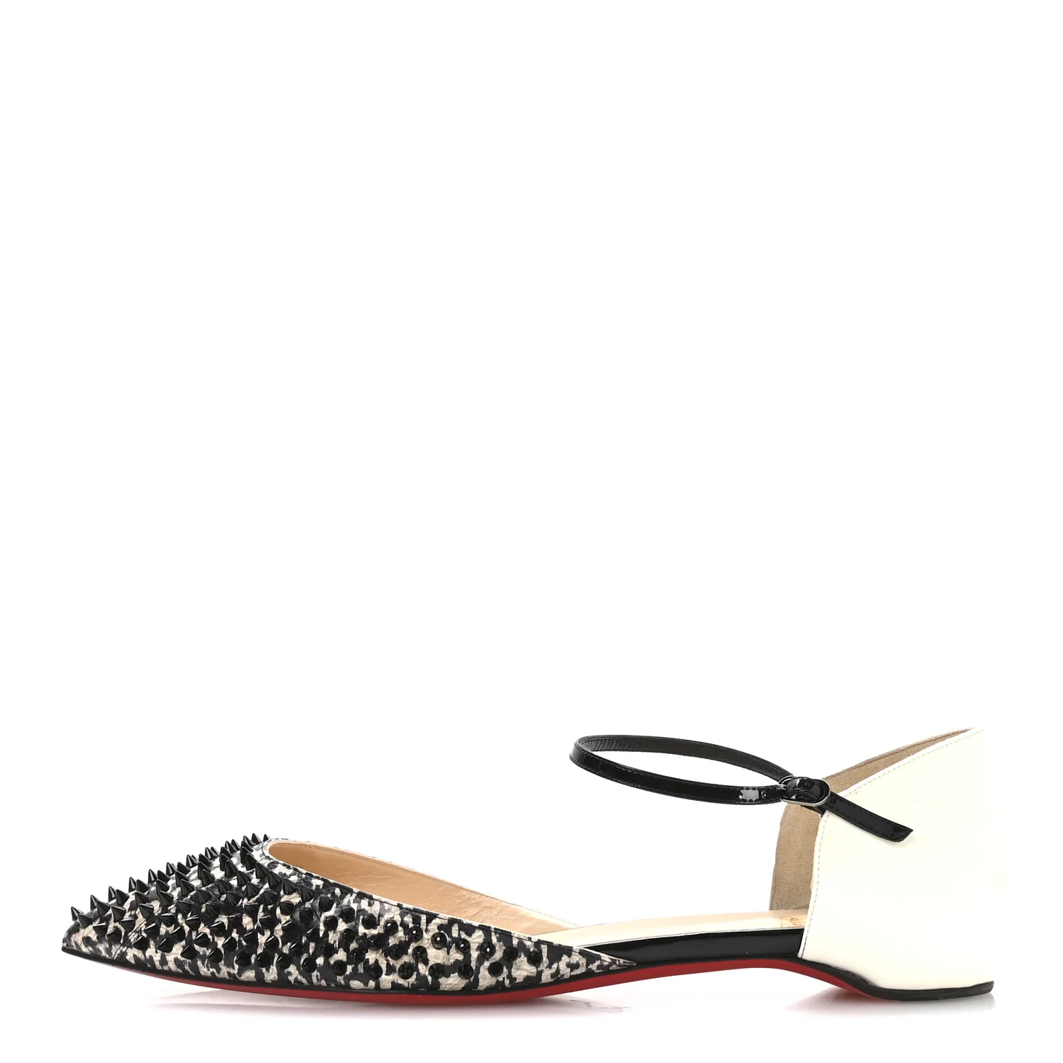 Watersnake Shiny Patent Baila Spike Flats 41.5 Black - Image 2