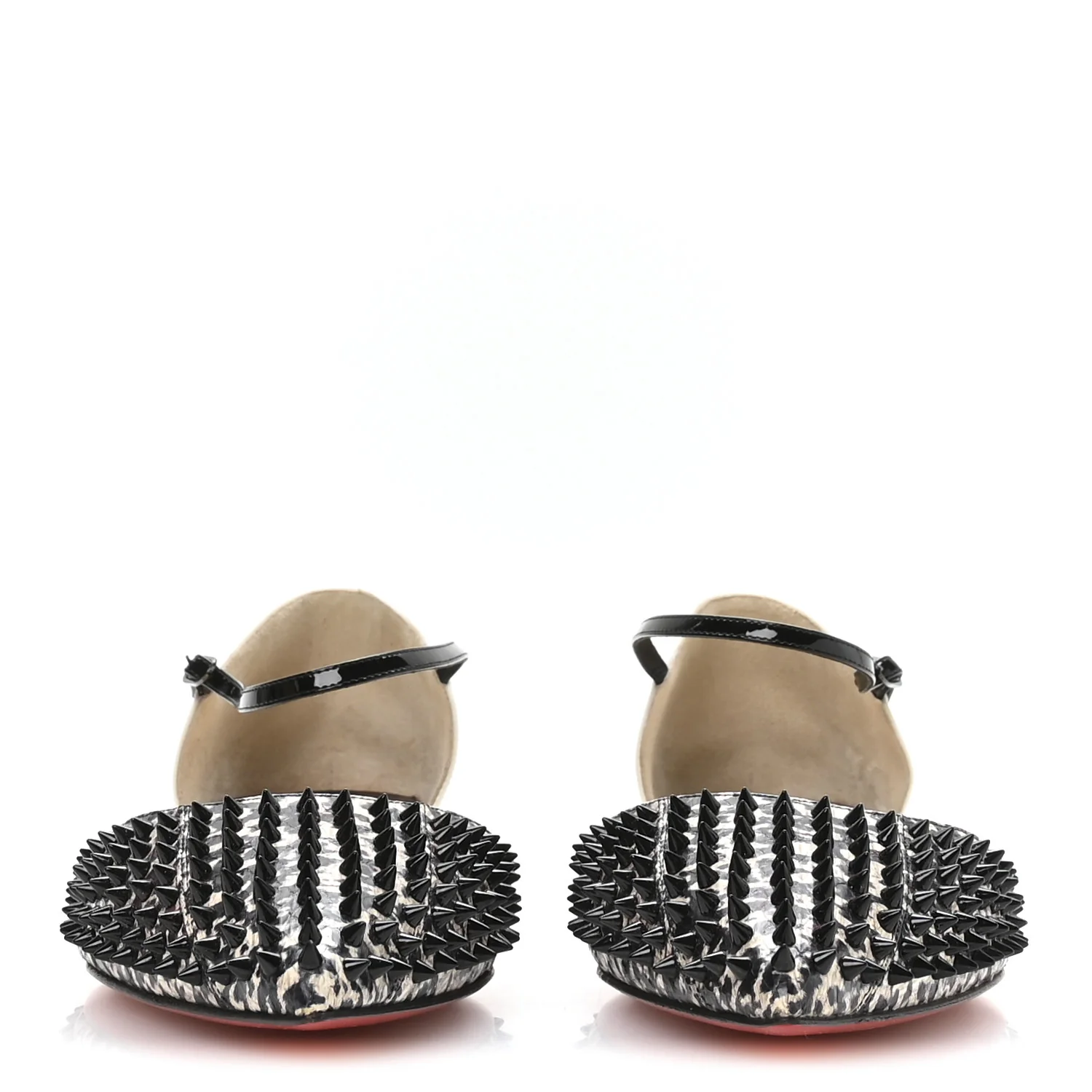 Watersnake Shiny Patent Baila Spike Flats 41.5 Black - Image 6