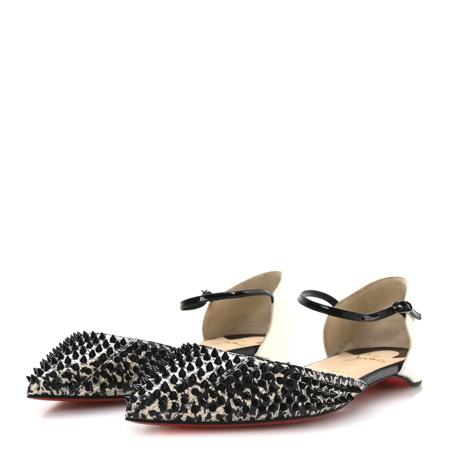 Watersnake Shiny Patent Baila Spike Flats 41.5 Black - Image 7