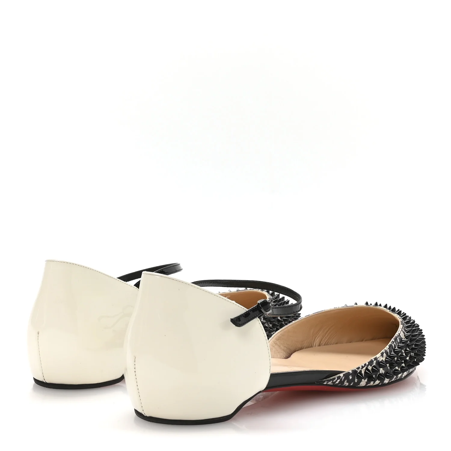Watersnake Shiny Patent Baila Spike Flats 41.5 Black - Image 9