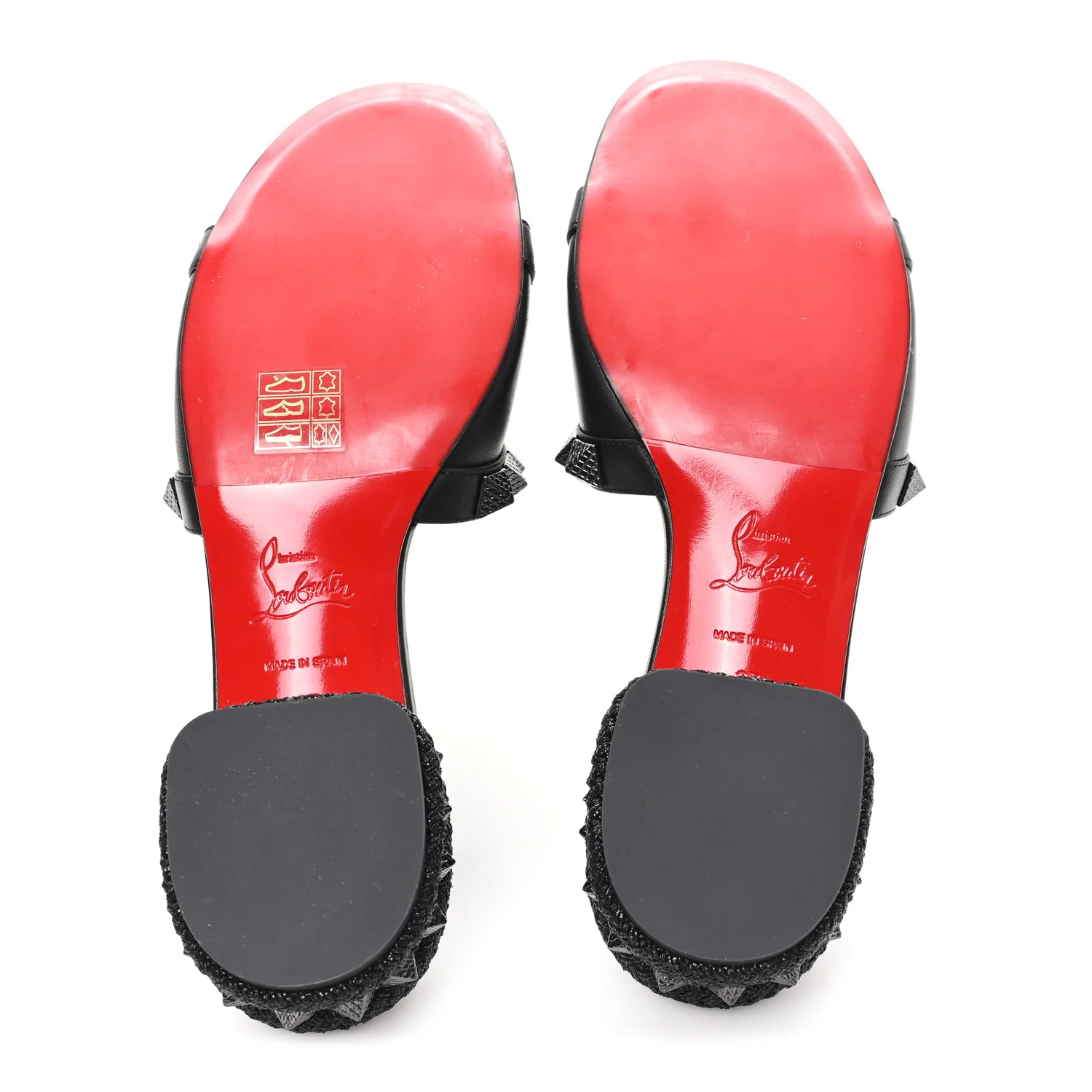 Waxed Calfskin Pyramule 30mm Sandals 37 Black - Image 6