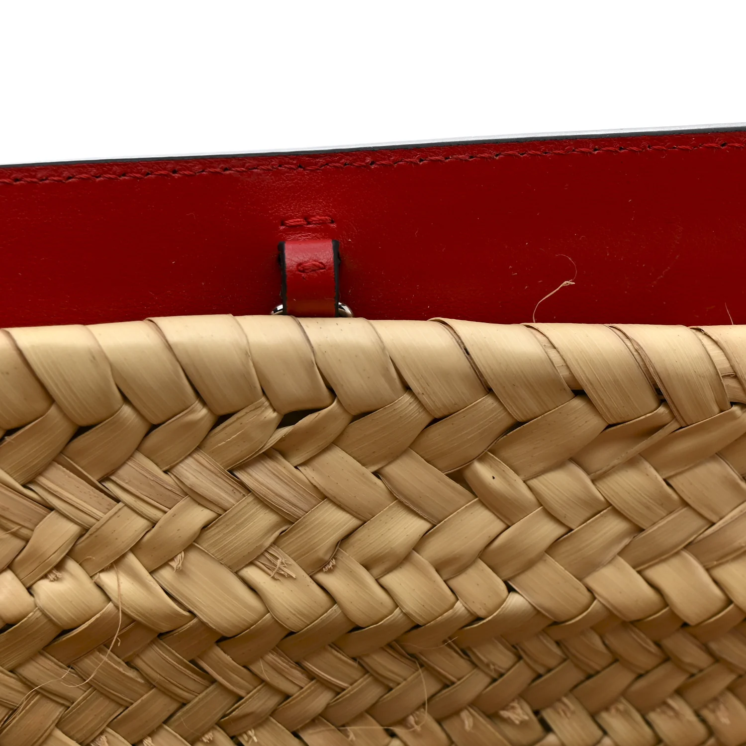Woven Straw Loubishore Tote Red - Image 11