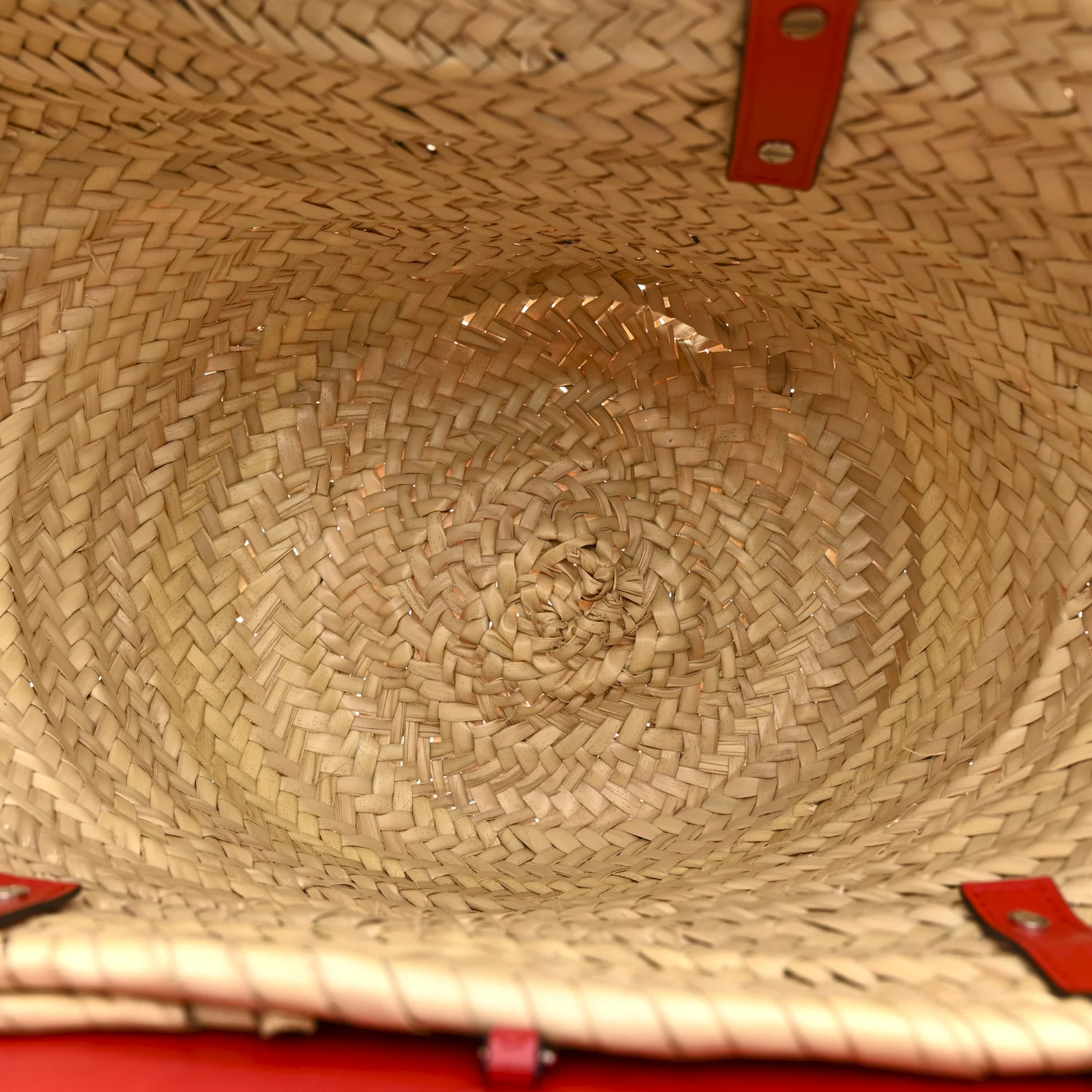 Woven Straw Loubishore Tote Red - Image 5