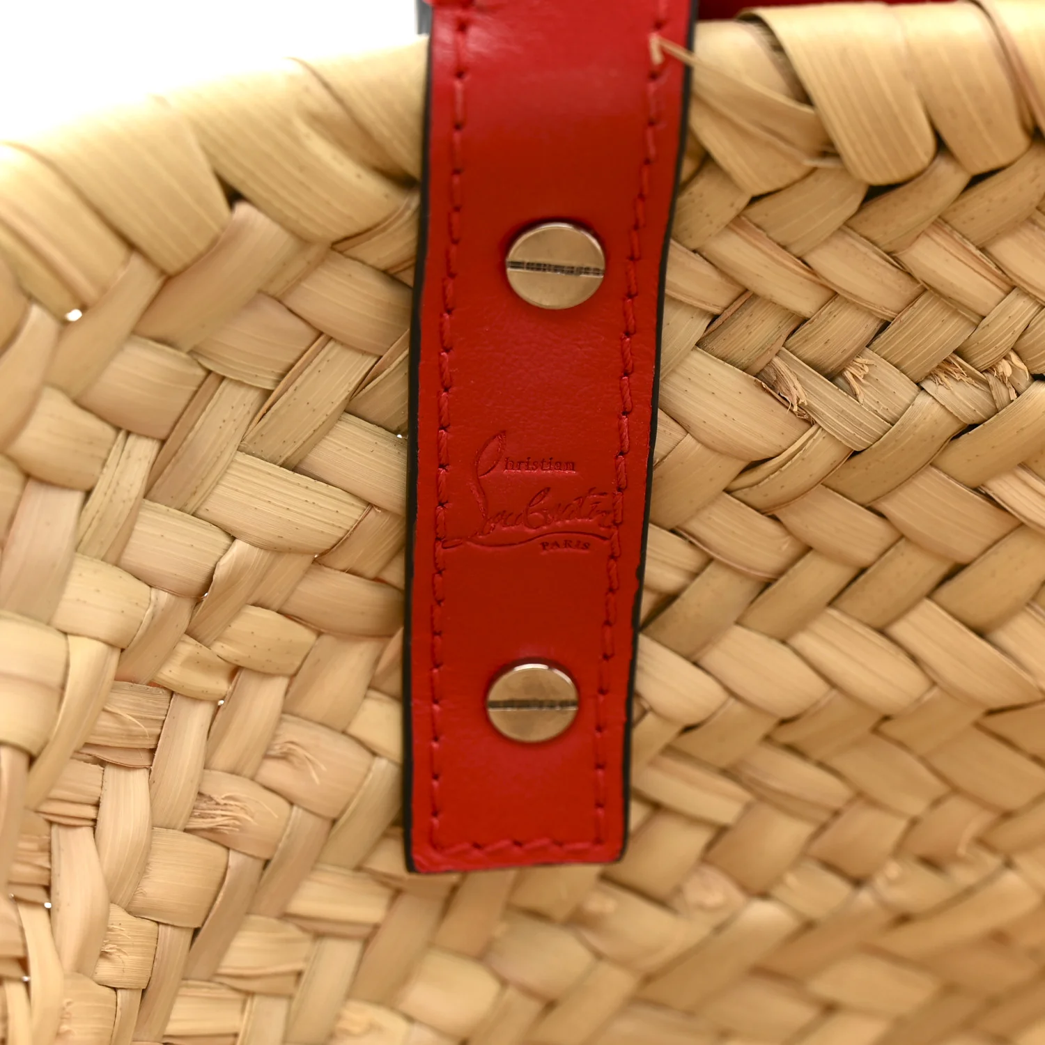 Woven Straw Loubishore Tote Red - Image 6