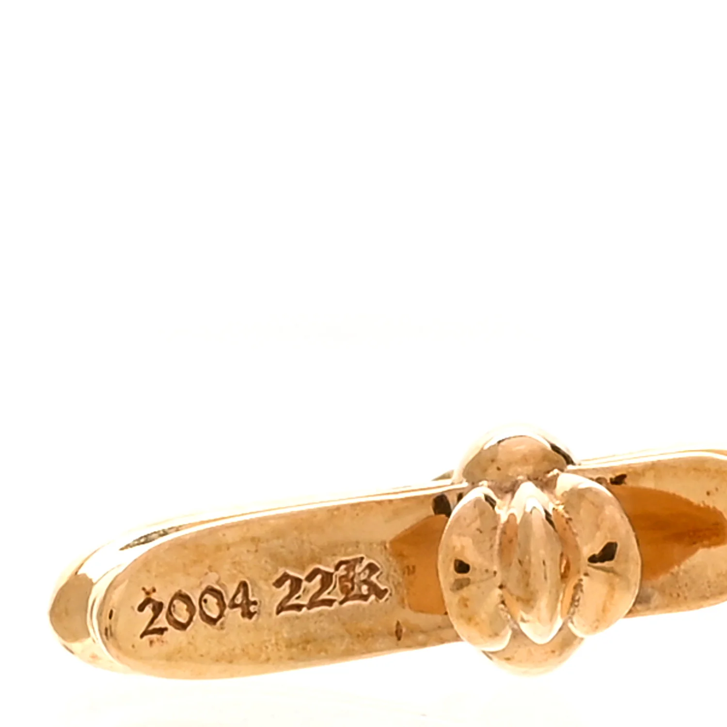 22K Yellow Gold Tiny CH Cross Pendant - Image 4