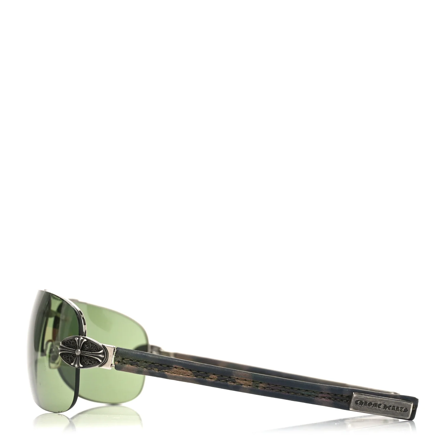 Calfskin Camo Aviator Fck You Sunglasses Green - Image 3