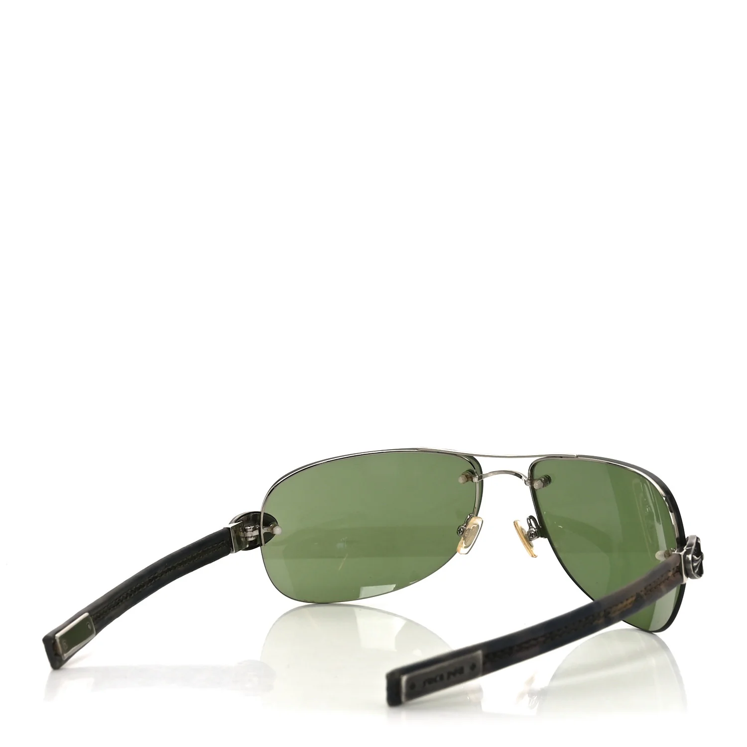 Calfskin Camo Aviator Fck You Sunglasses Green - Image 4