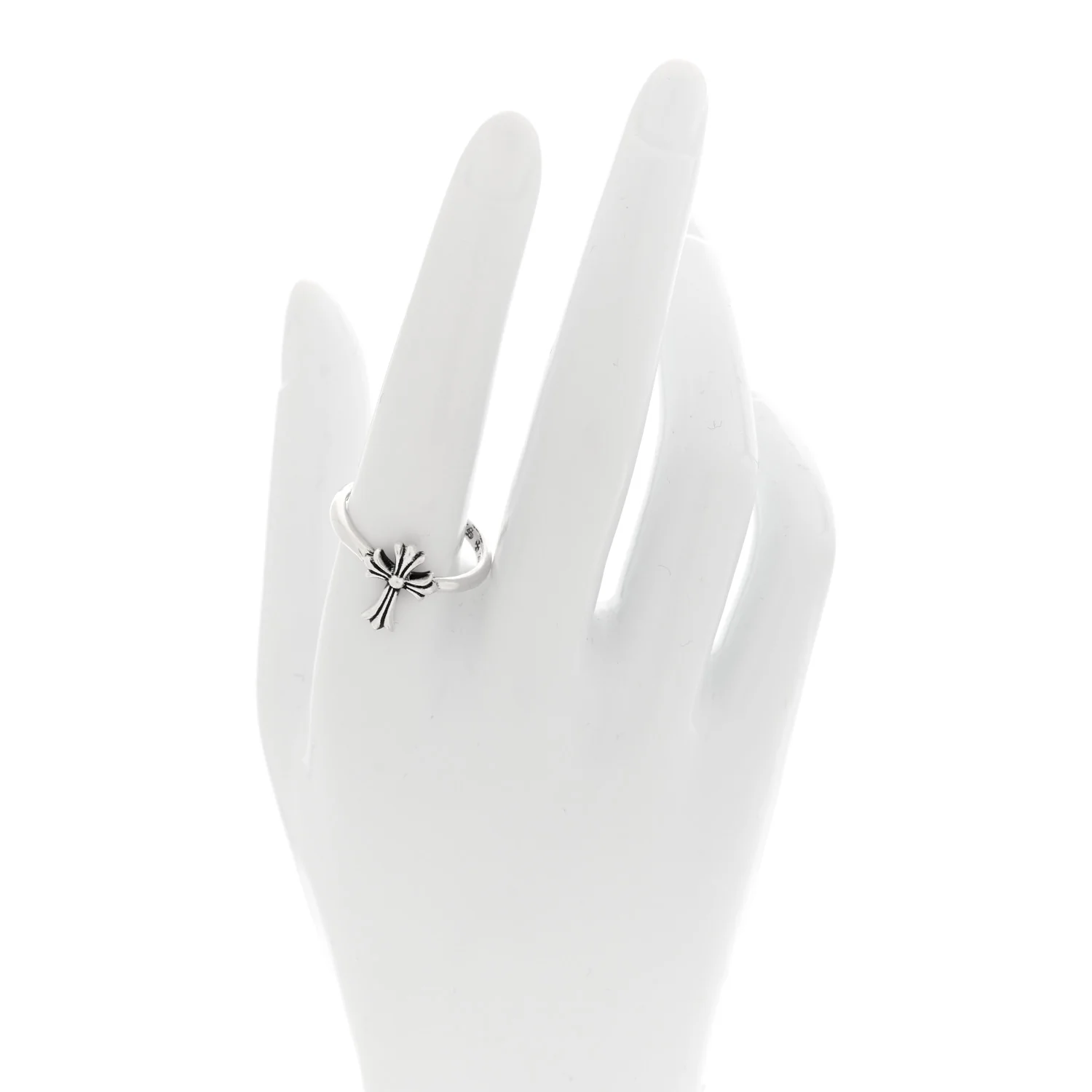 Sterling Silver Bubblegum Cross Ring 60 9 - Image 2