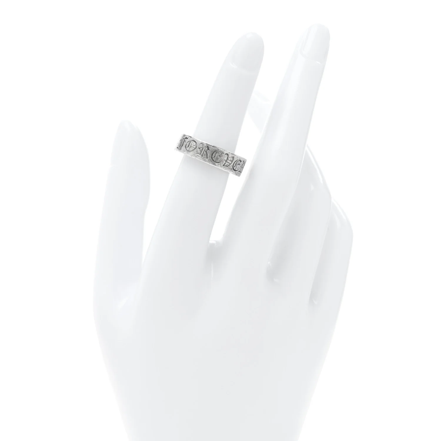 Sterling Silver Cross CH Forever Spacer Ring 49 5 - Image 2