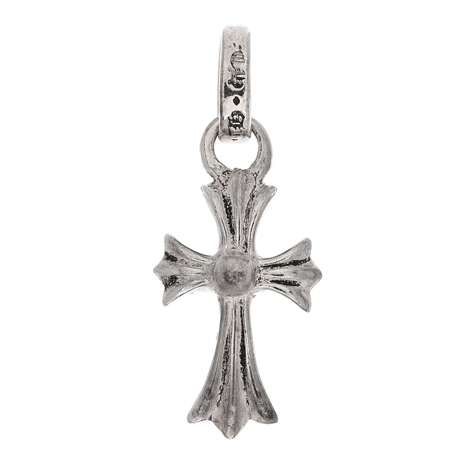 Sterling Silver Diamond Baby Fat Cross Pave Pendant - Image 3