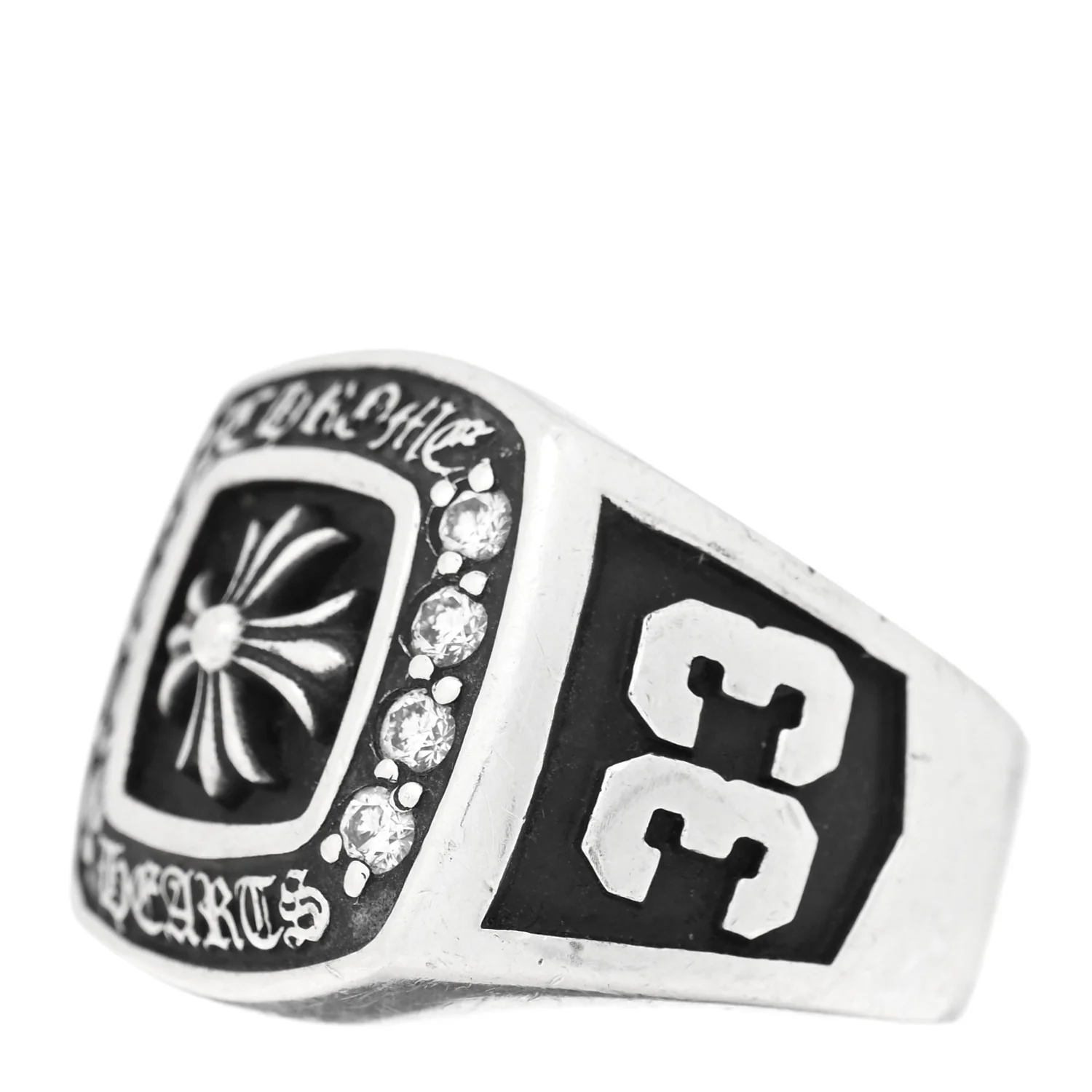 Sterling Silver Diamond Large Champion Ring 58 8.25 - Image 4