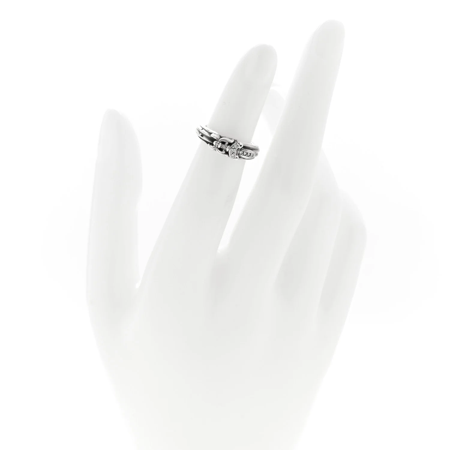 Sterling Silver Diamond Small Dagger Ring 43 2.75 - Image 2