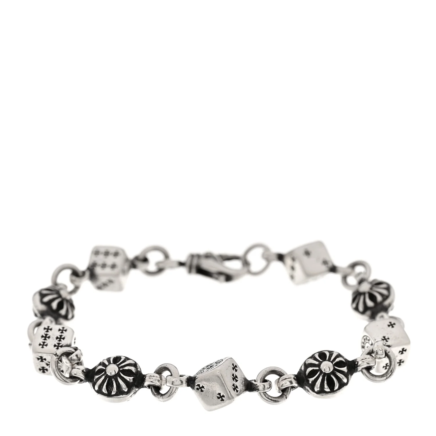 Sterling Silver Dice 9 Link Bracelet