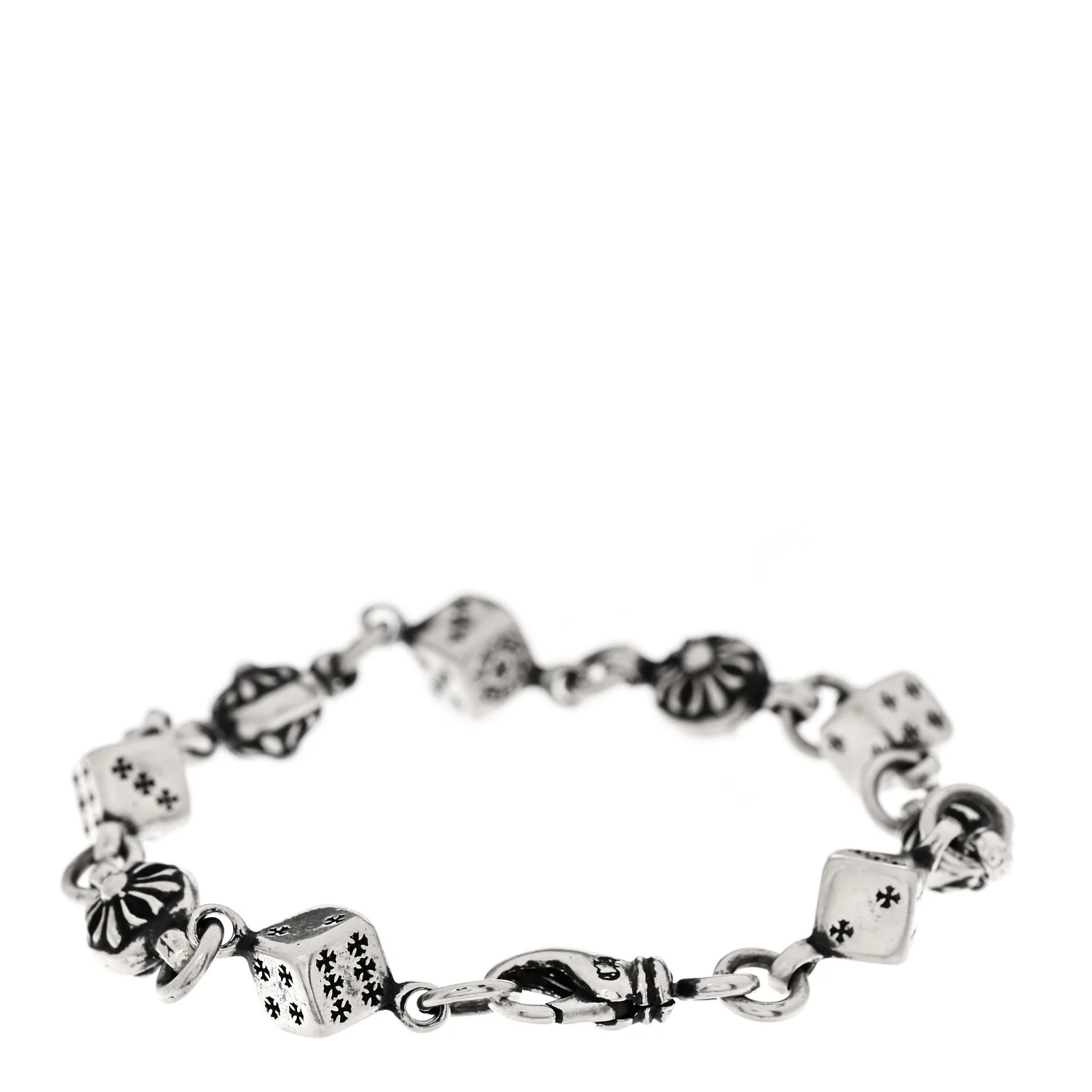 Sterling Silver Dice 9 Link Bracelet - Image 2