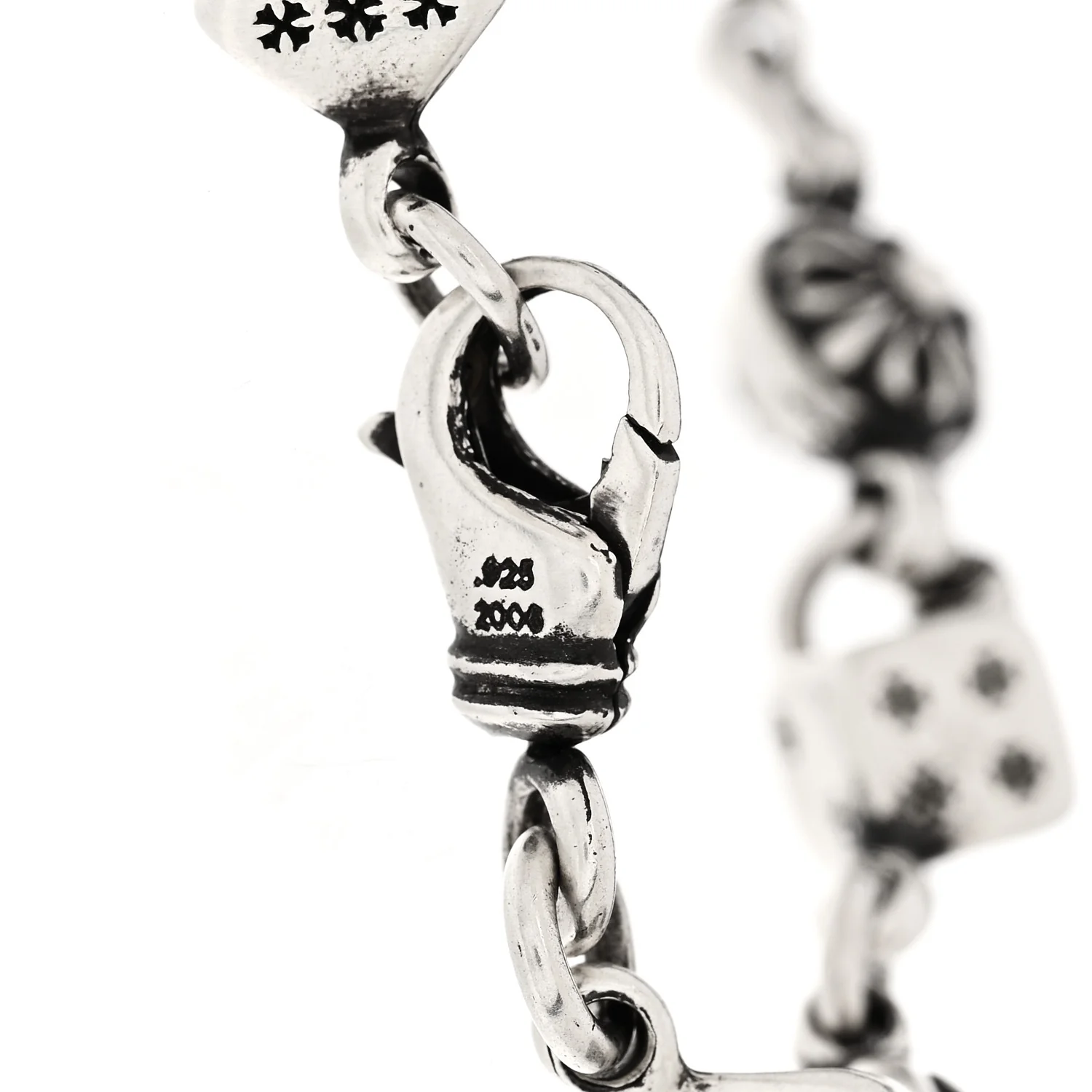 Sterling Silver Dice 9 Link Bracelet - Image 4