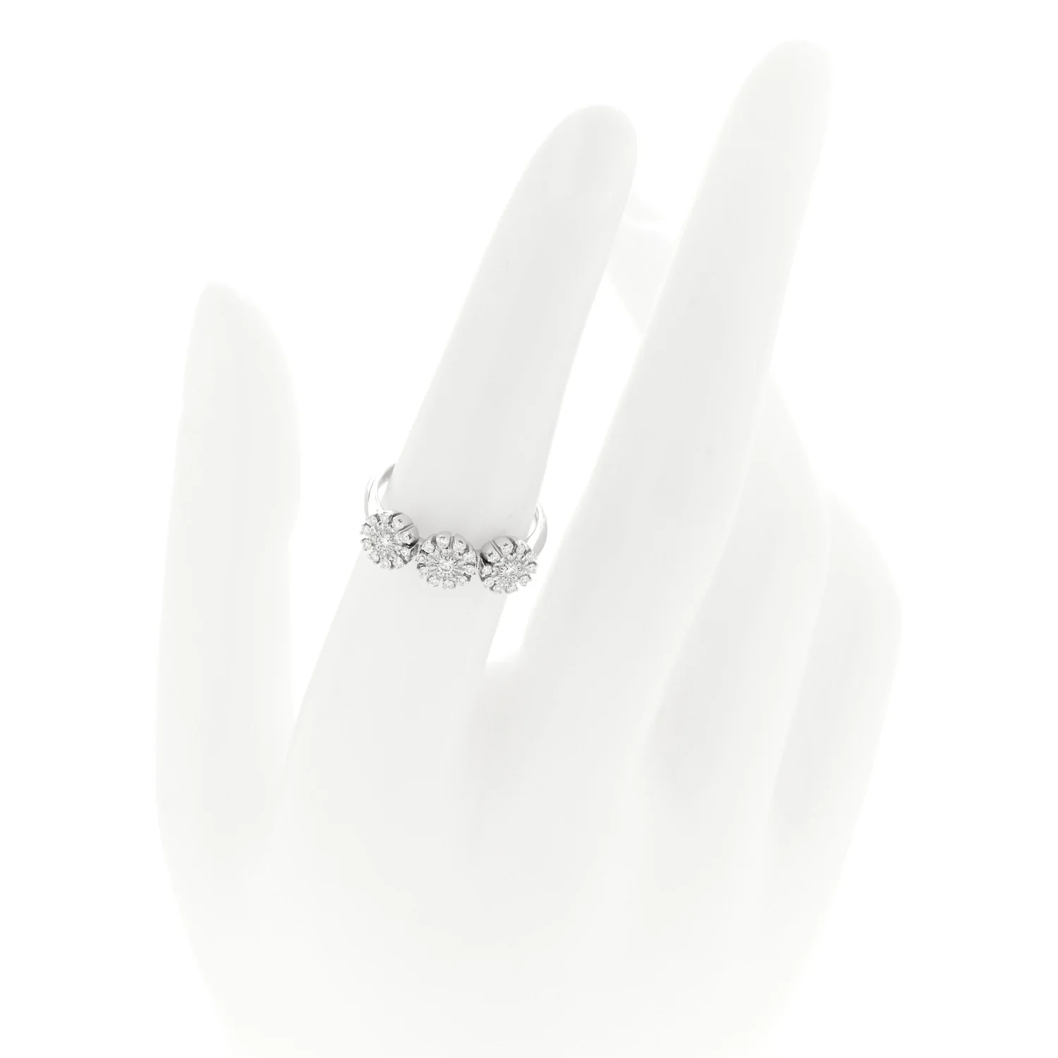 18K White Gold Diamond Margherita Ring 53 6.25 - Image 2