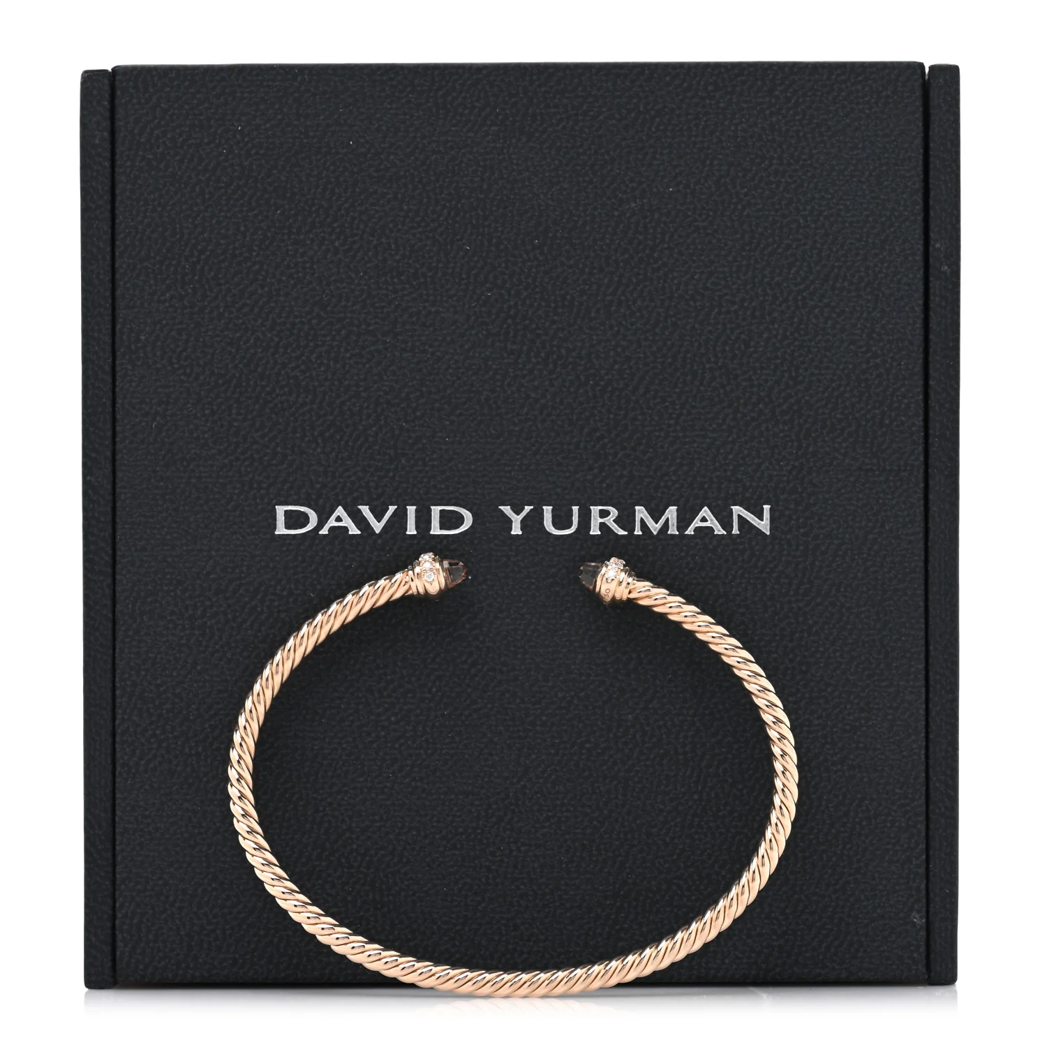 18K Rose Gold Diamond Morganite 3mm Cablespira Bracelet - Image 4