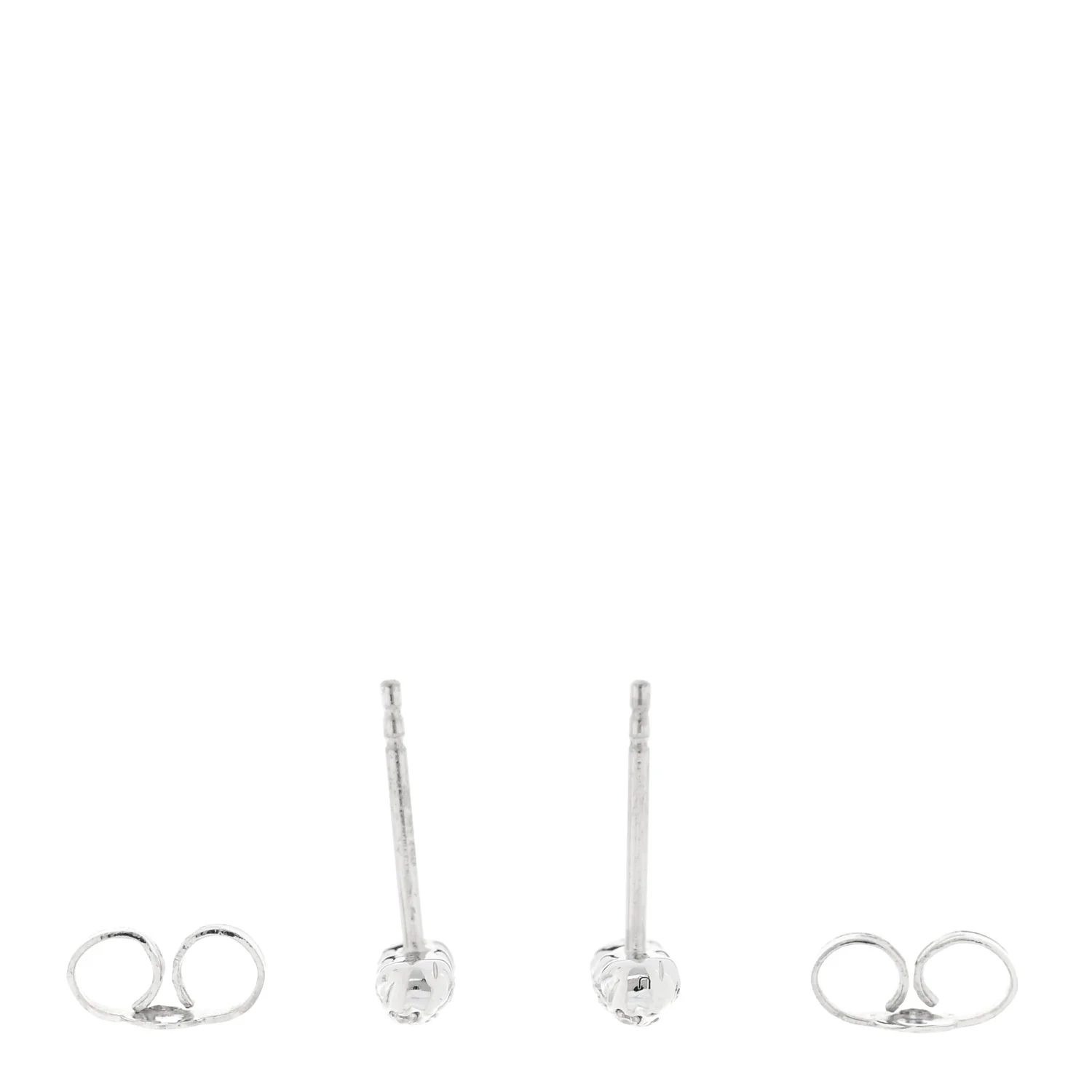 18K White Gold Diamond Cable Collectibles Bar Stud Earrings - Image 3