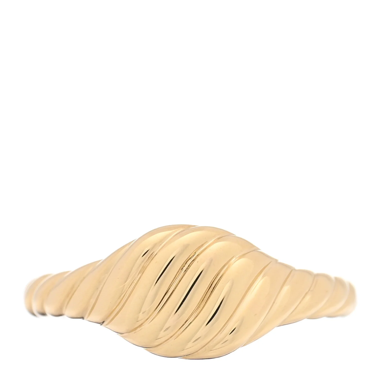 18K Yellow Gold 7mm Sculpted Cable Micro Pinky Ring 47 4