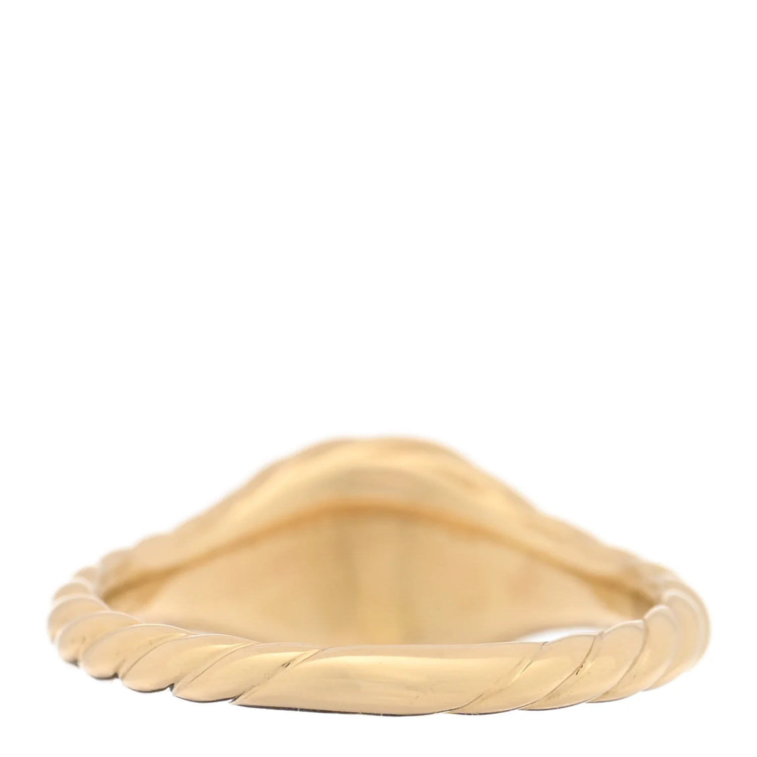 18K Yellow Gold 7mm Sculpted Cable Micro Pinky Ring 47 4 - Image 3