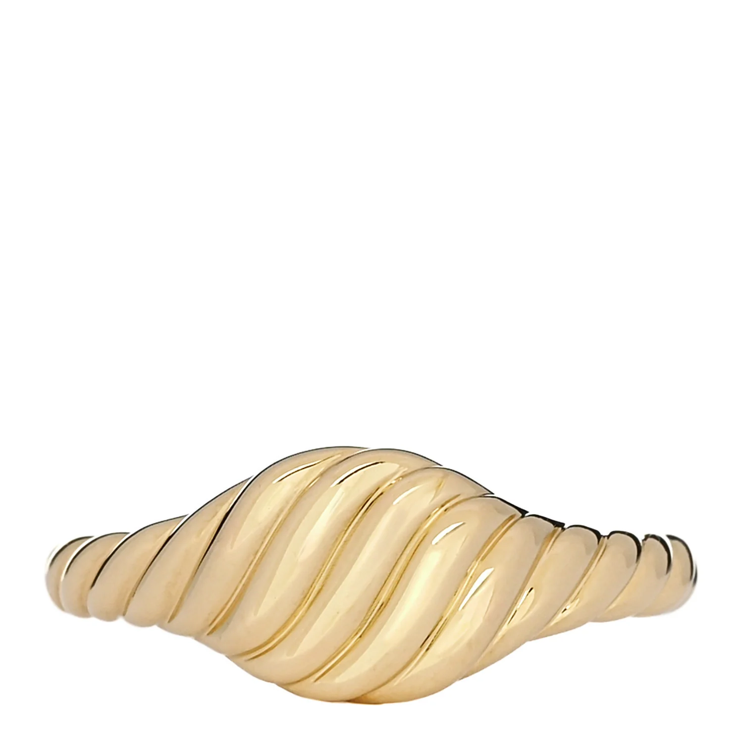 18K Yellow Gold 7mm Sculpted Cable Pinky Ring 49 4.75
