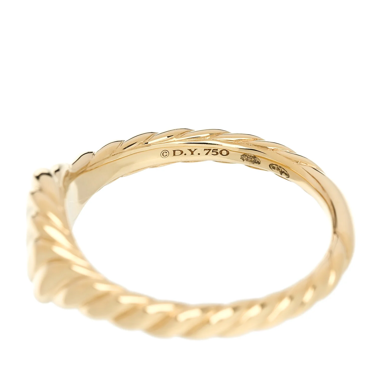 18K Yellow Gold 7mm Sculpted Cable Pinky Ring 49 4.75 - Image 4