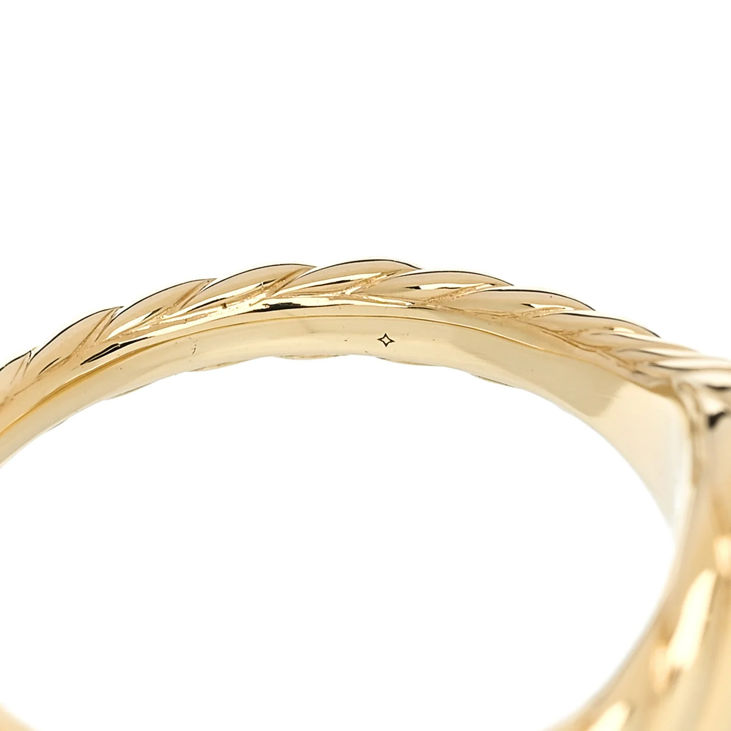 18K Yellow Gold 7mm Sculpted Cable Pinky Ring 49 4.75 - Image 5