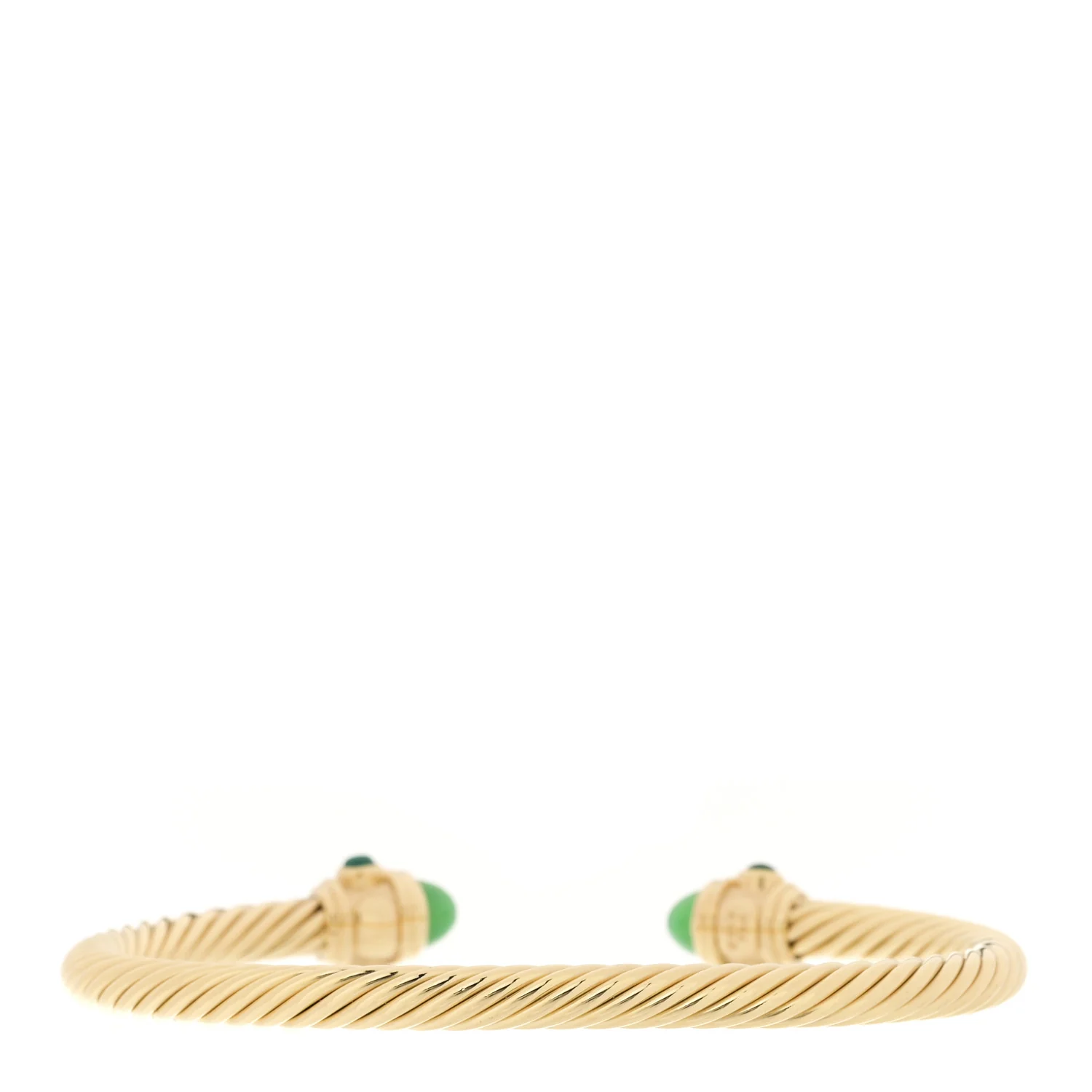 18K Yellow Gold Chrysoprase Peridot Chalcedony 5mm Renaissance Bracelet - Image 2