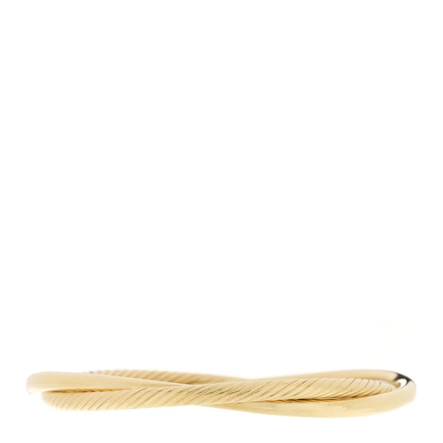 18K Yellow Gold Crossover Bangle Bracelet - Image 2