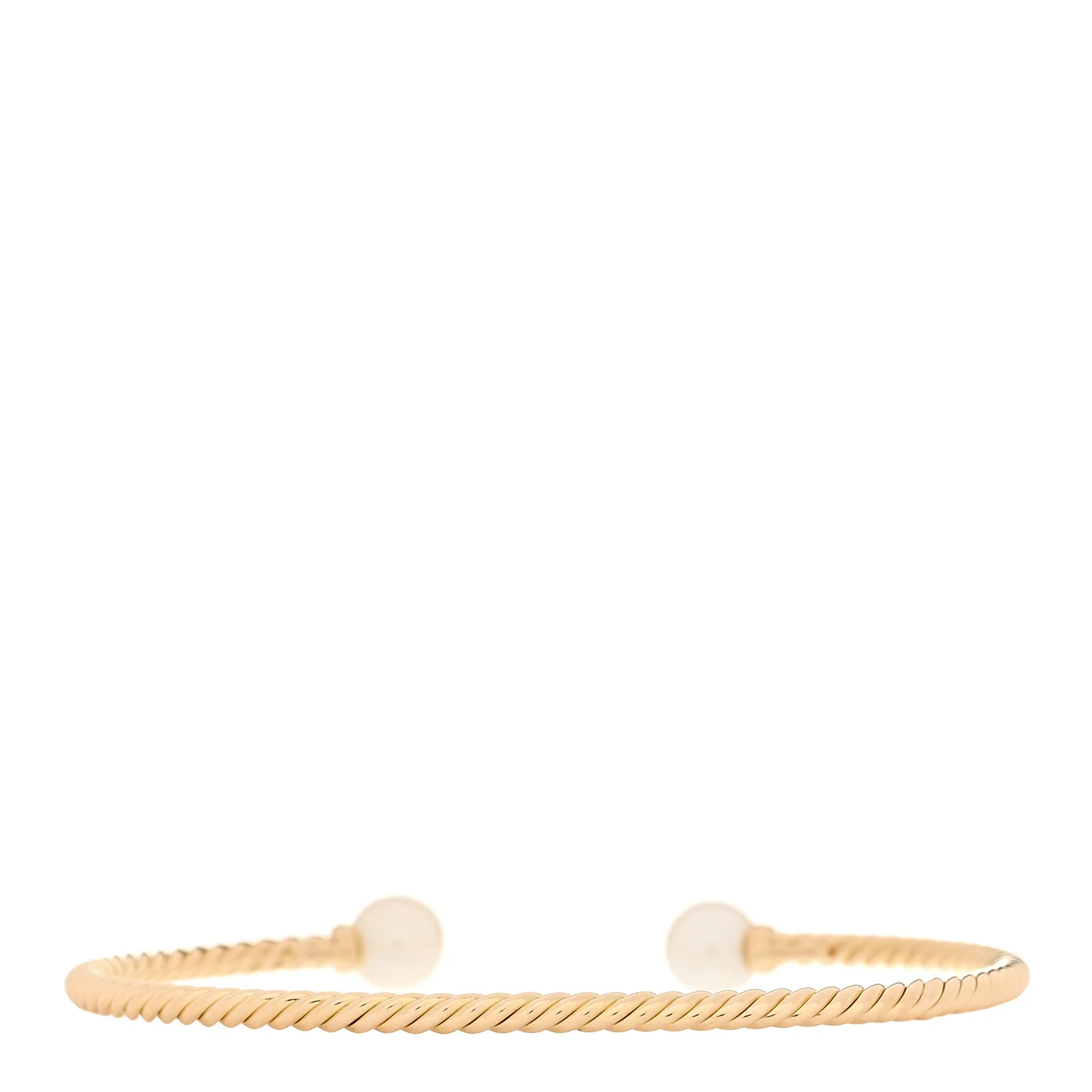 18K Yellow Gold Cultured Pearl 2.6mm Solari Cablespira Bracelet - Image 2