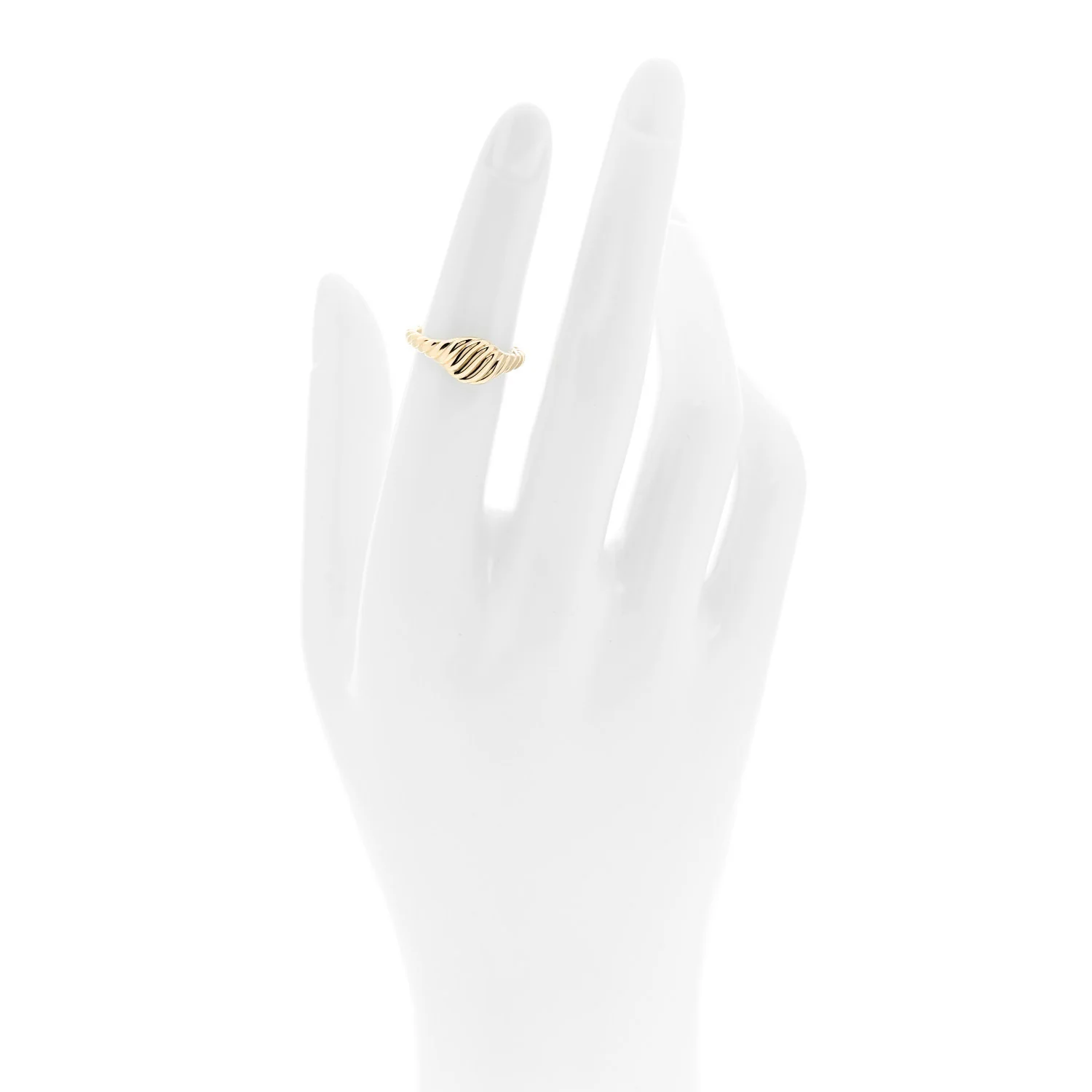 18K Yellow Gold Cultured Pearl Diamond 7.5mm Solari Bypass Ring 50 5.5 - Image 2