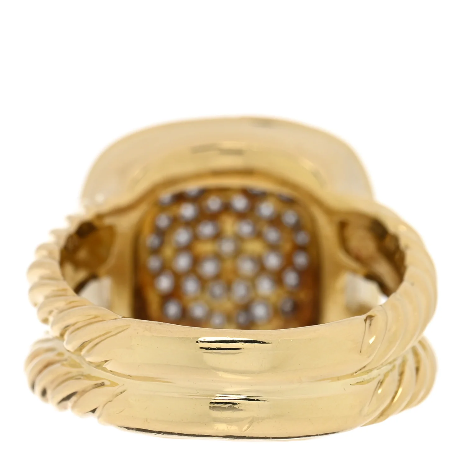 18K Yellow Gold Diamond 11mm Pave Albion Ring 54 6.75 - Image 3