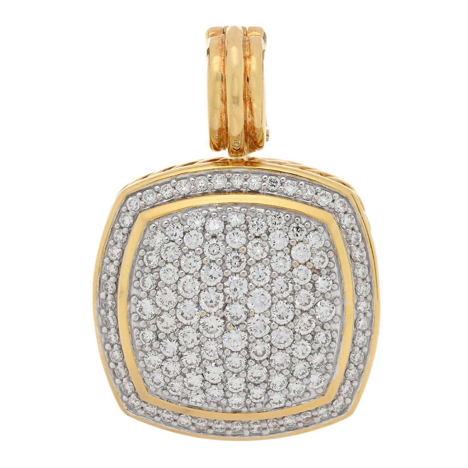 18K Yellow Gold Diamond 17mm Albion Enhancer Pendant