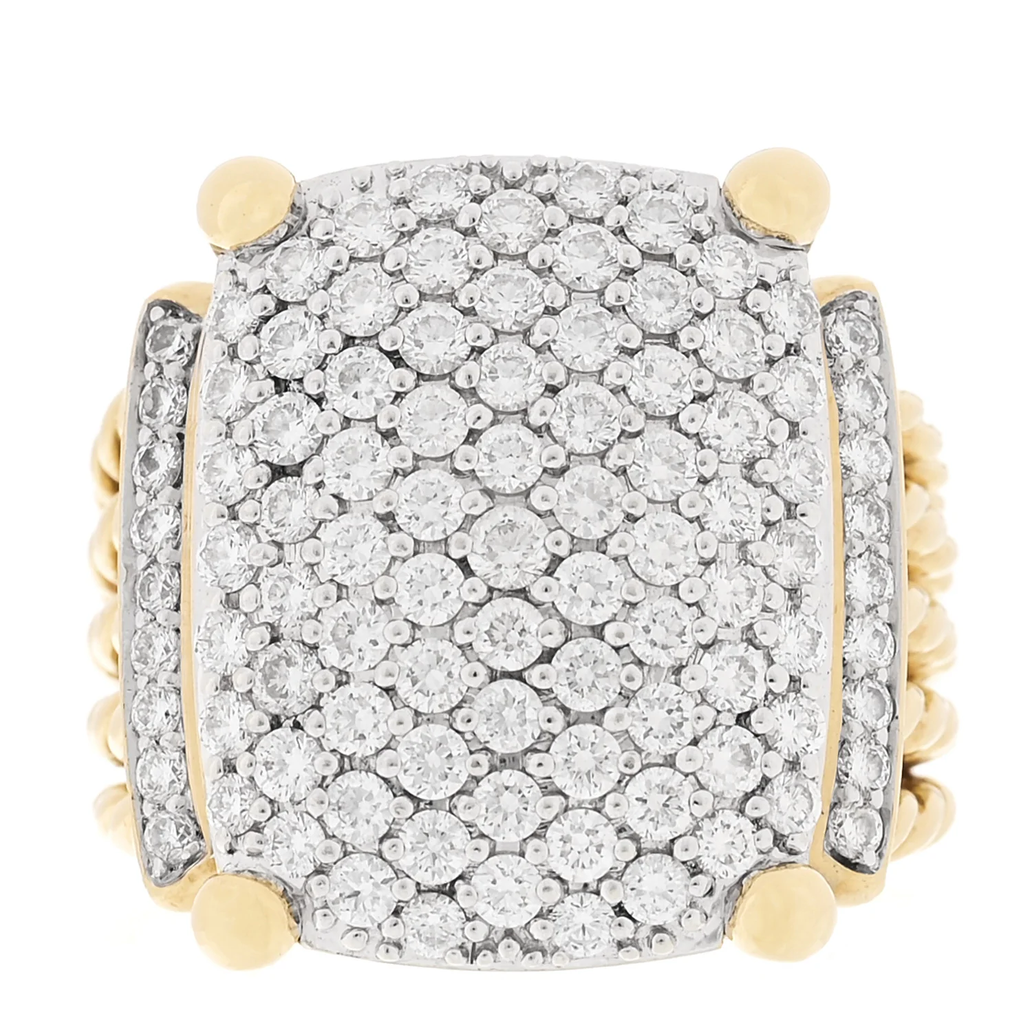 18K Yellow Gold Diamond 20mm Wheaton Ring 55 7.25