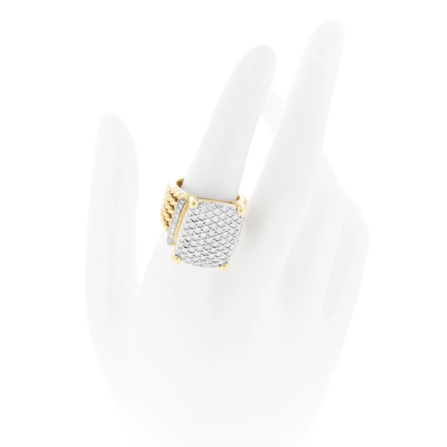 18K Yellow Gold Diamond 20mm Wheaton Ring 55 7.25 - Image 2