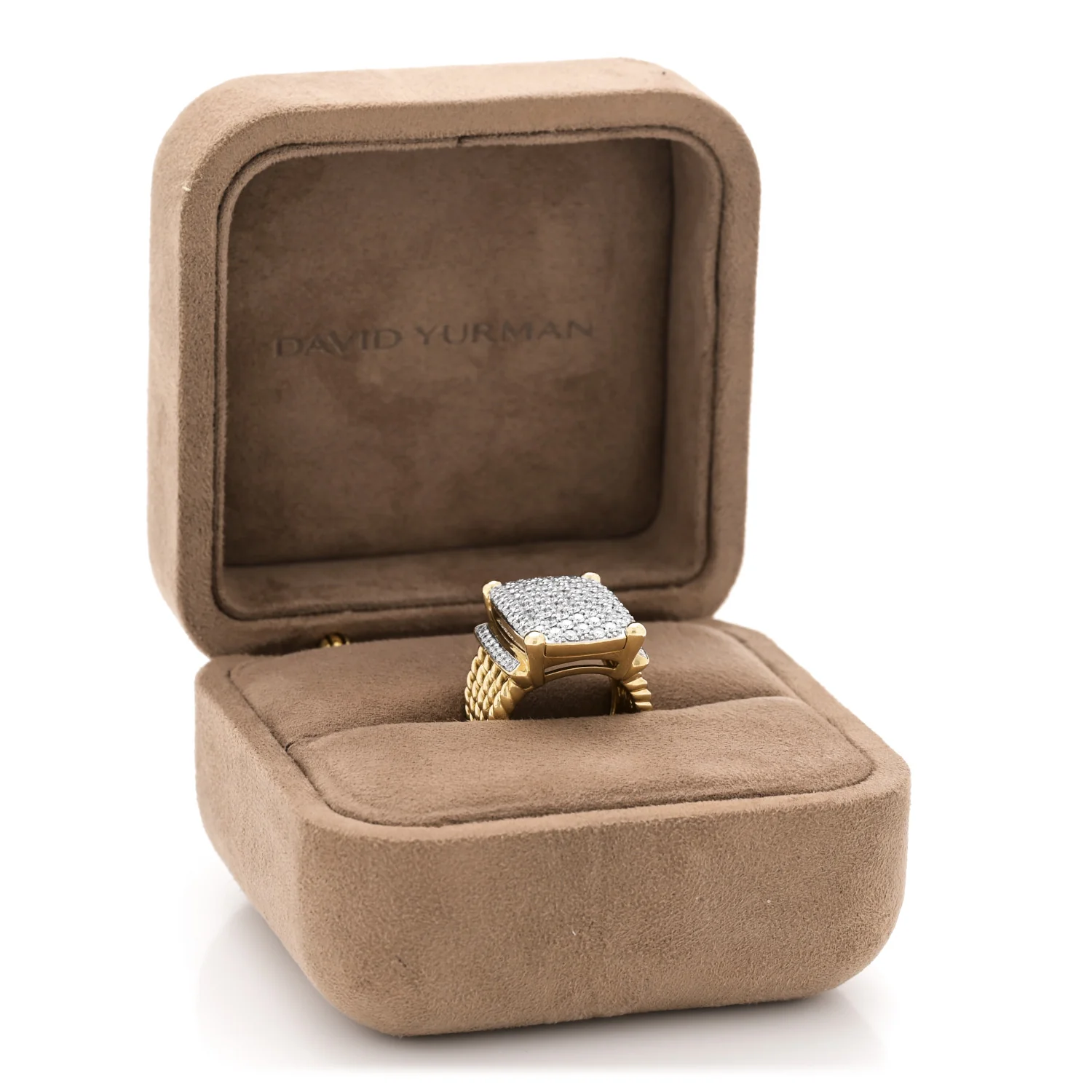18K Yellow Gold Diamond 20mm Wheaton Ring 55 7.25 - Image 5