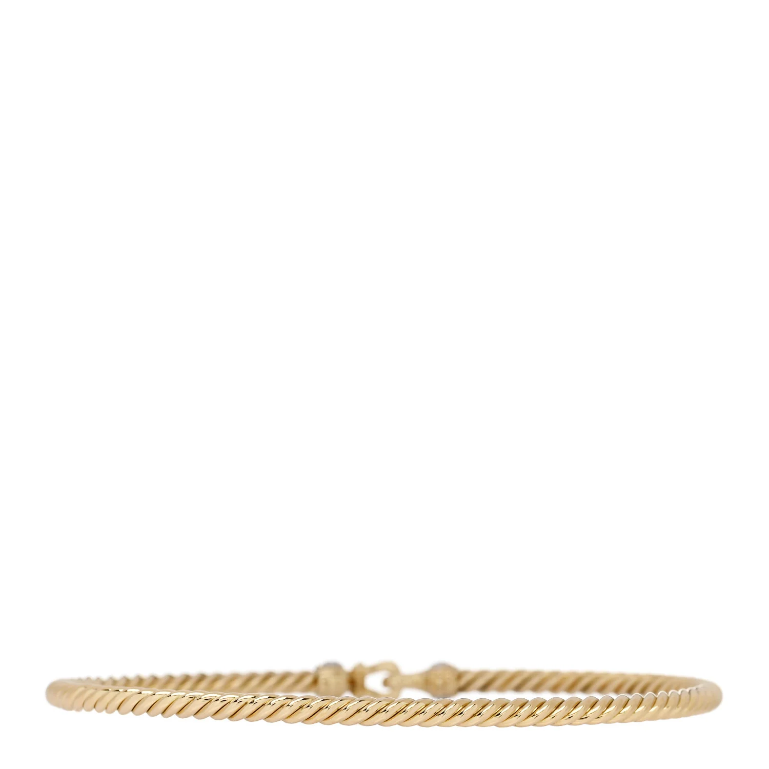18K Yellow Gold Diamond 2.6mm Cable Collectibles Buckle Bracelet - Image 2